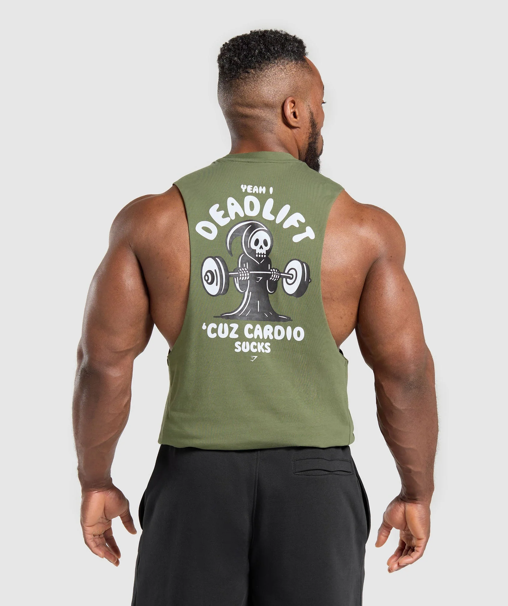 Gymshark Reaper Drop Arm Tank - Core Olive