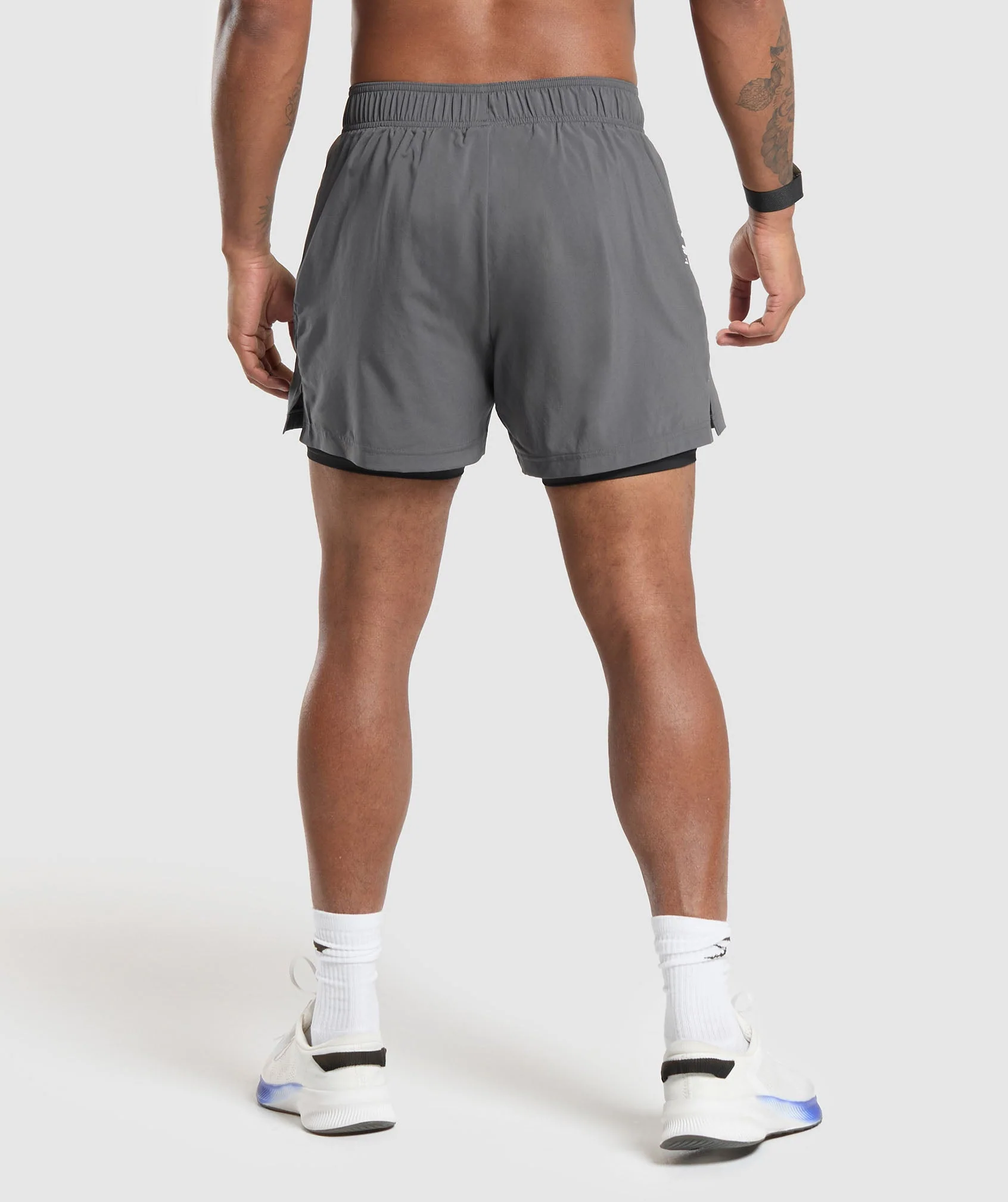 Gymshark Sport 5 2 In 1 Shorts - Silhouette Grey/Black