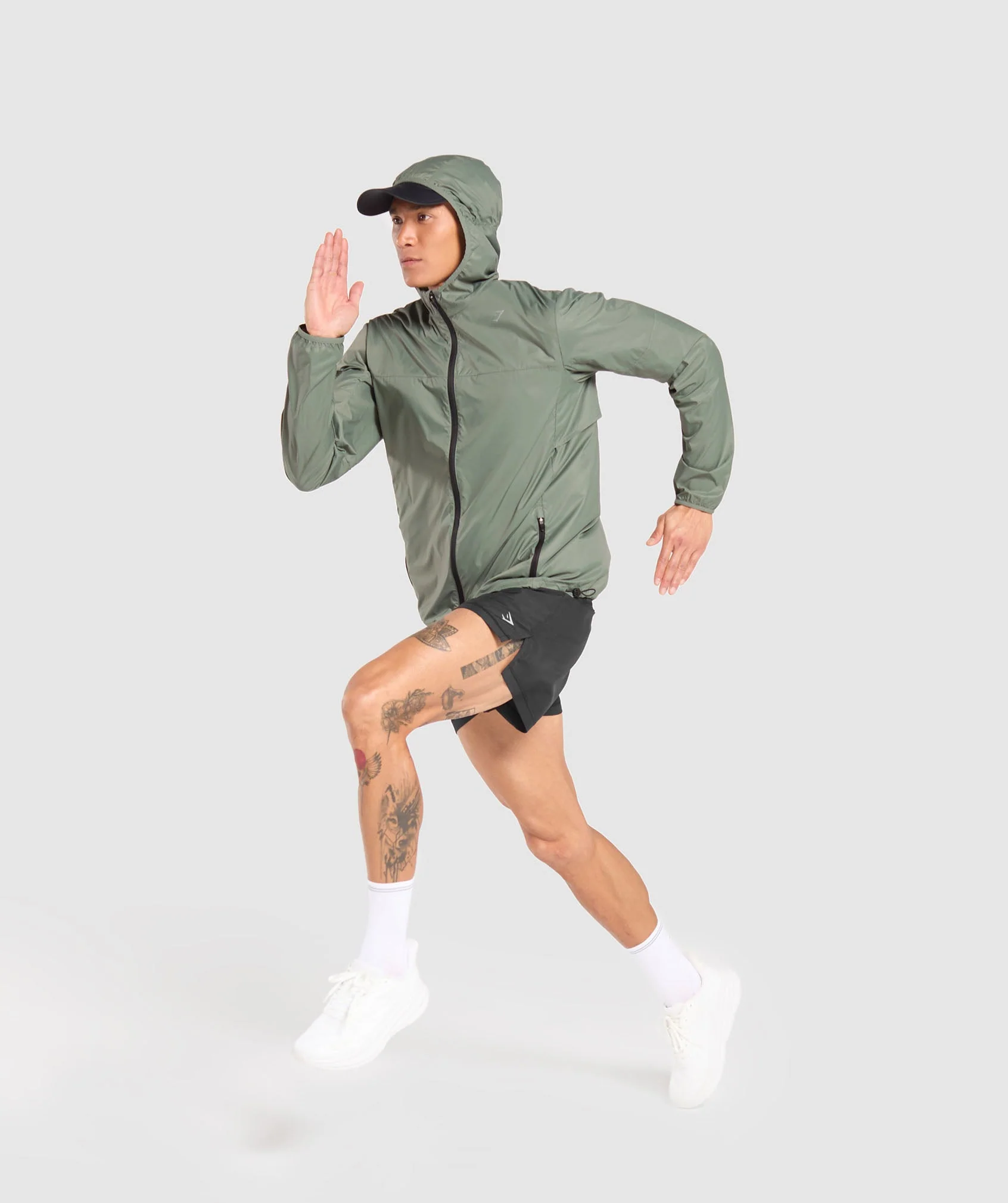 Gymshark Running Windbreaker - Unit Green