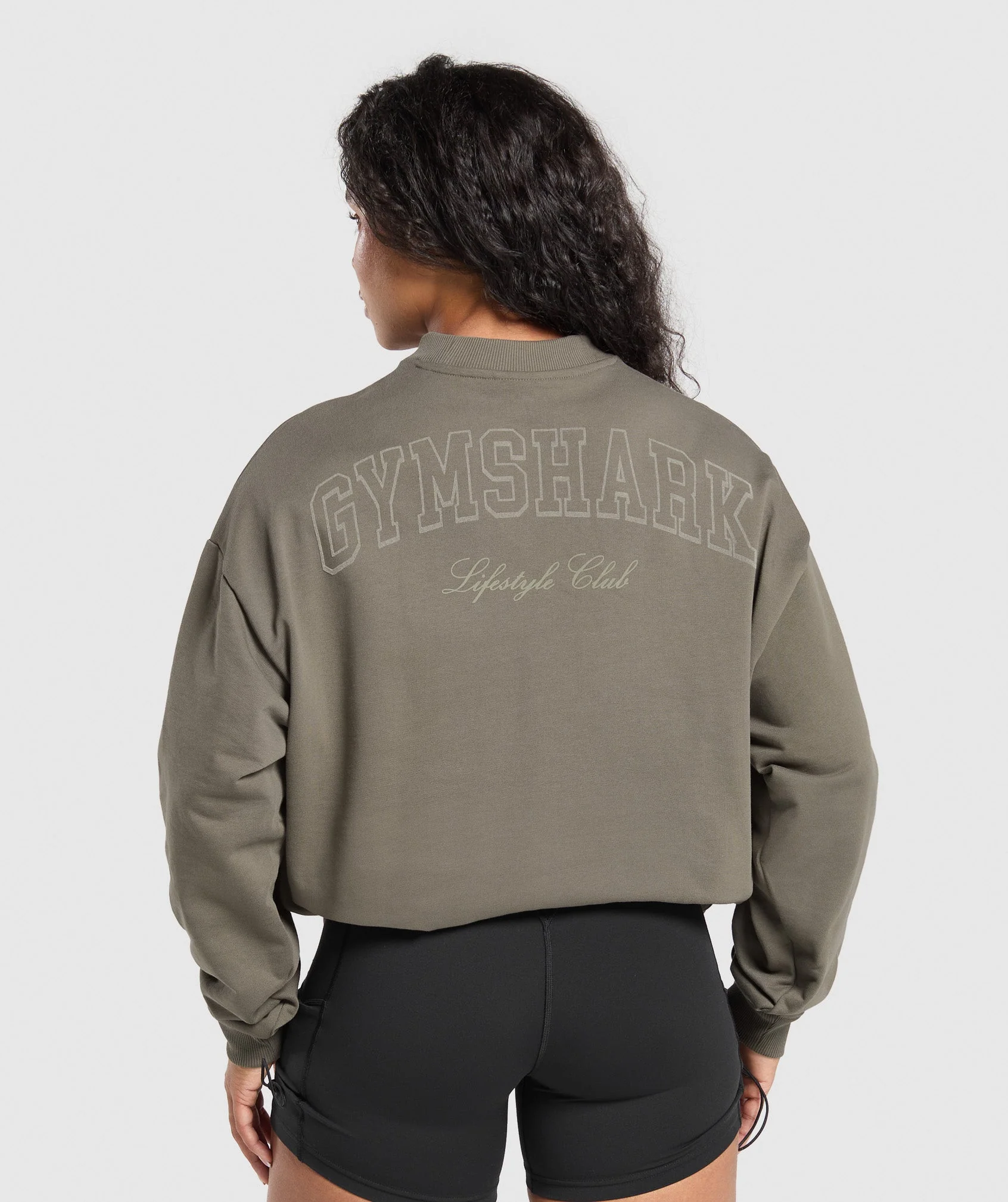 Gymshark Campus Classics Graphic Sweatshirt - Camo Brown