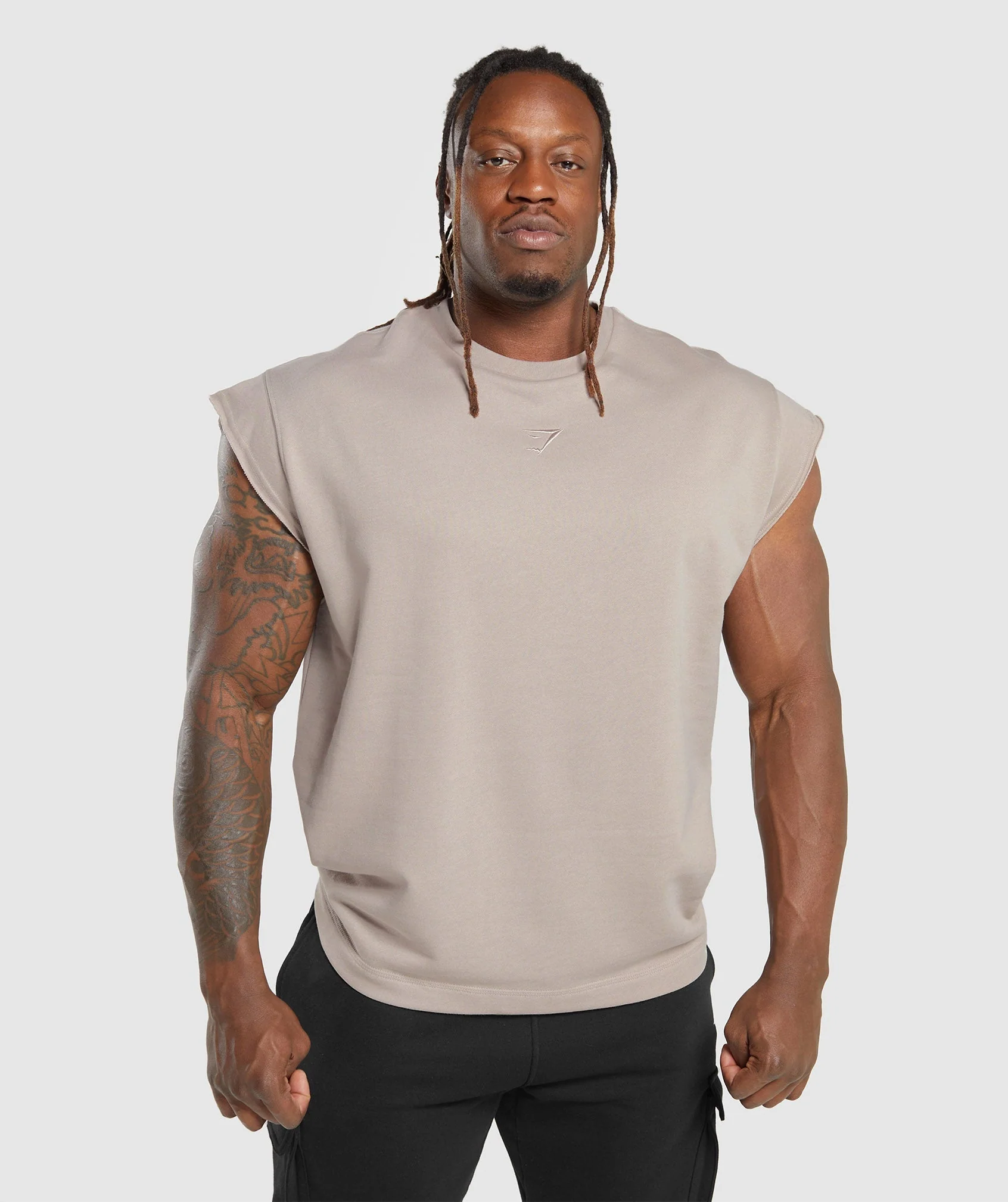 Gymshark Super Natural Cut Off Tank - Stone Pink