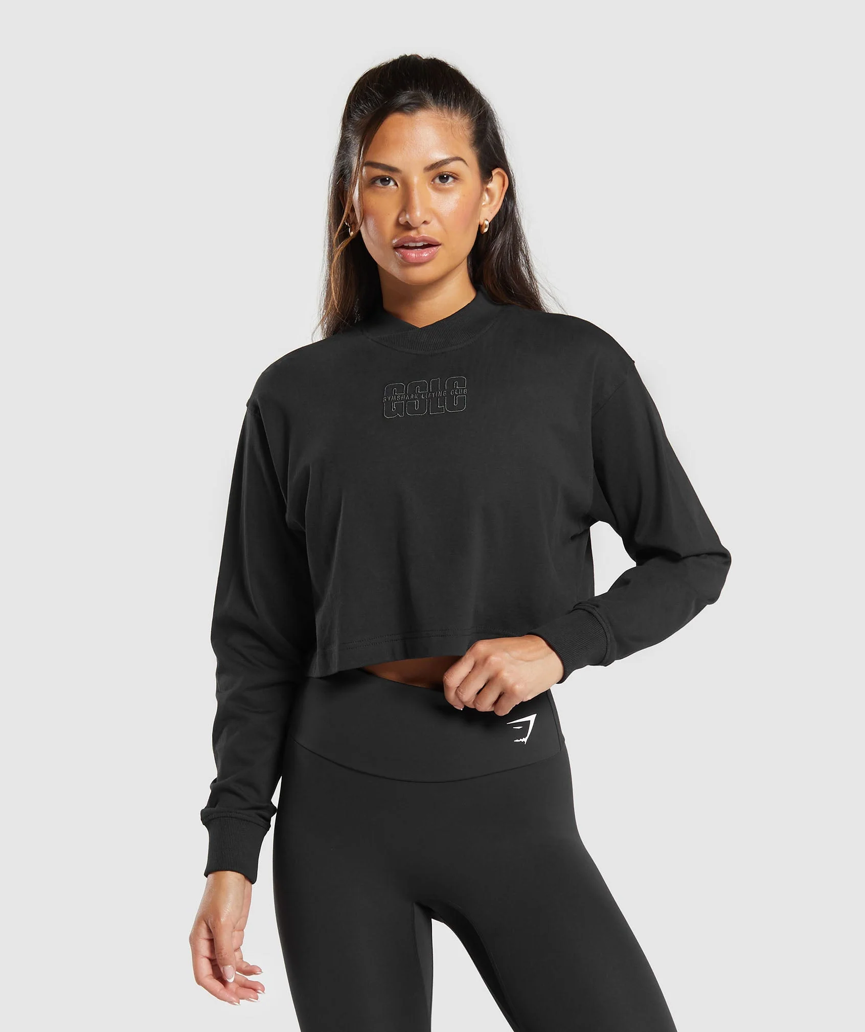 Gymshark Outline Oversized Top - Black