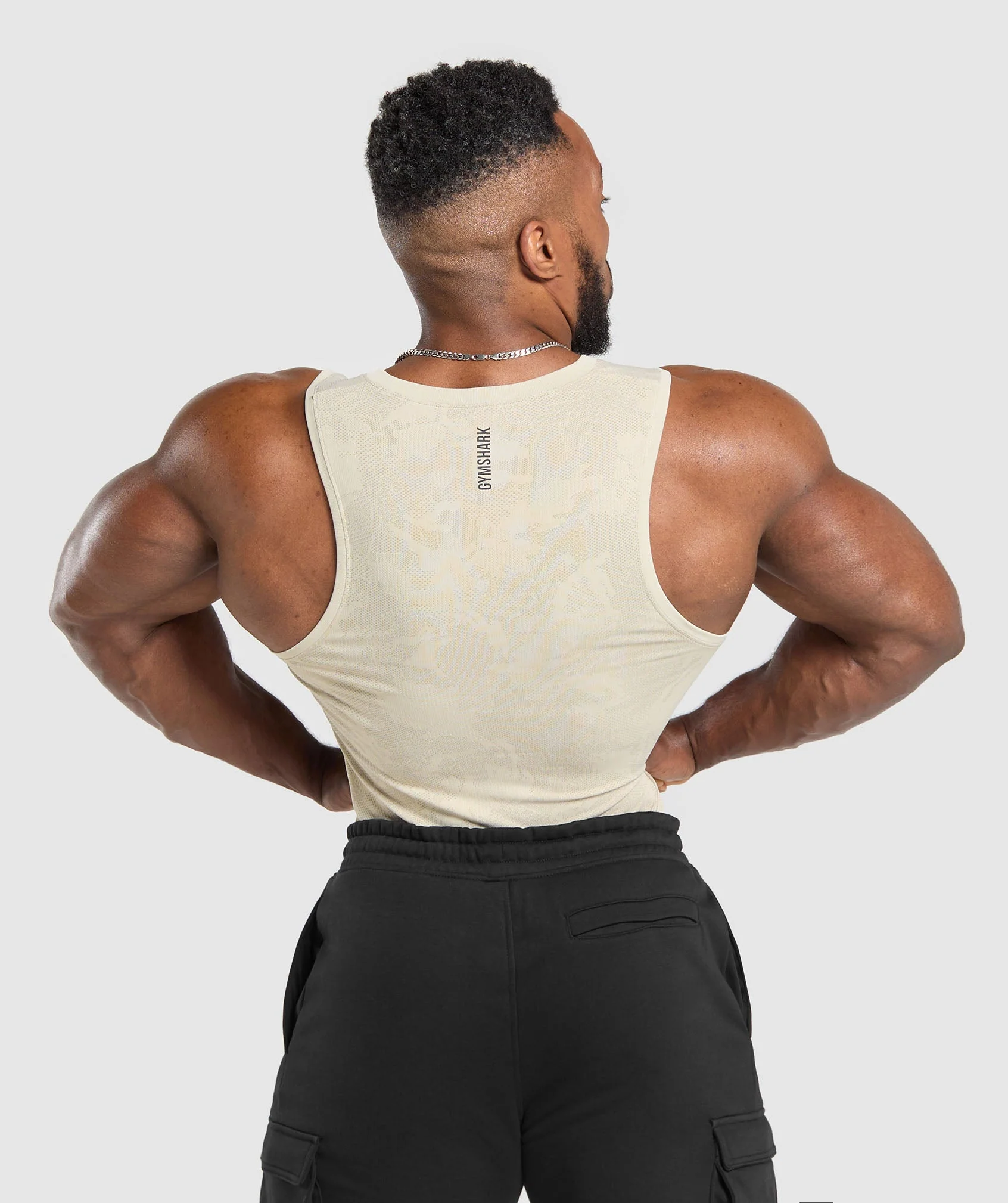 Gymshark Geo Seamless Tank - Pebble Grey/Cement Brown