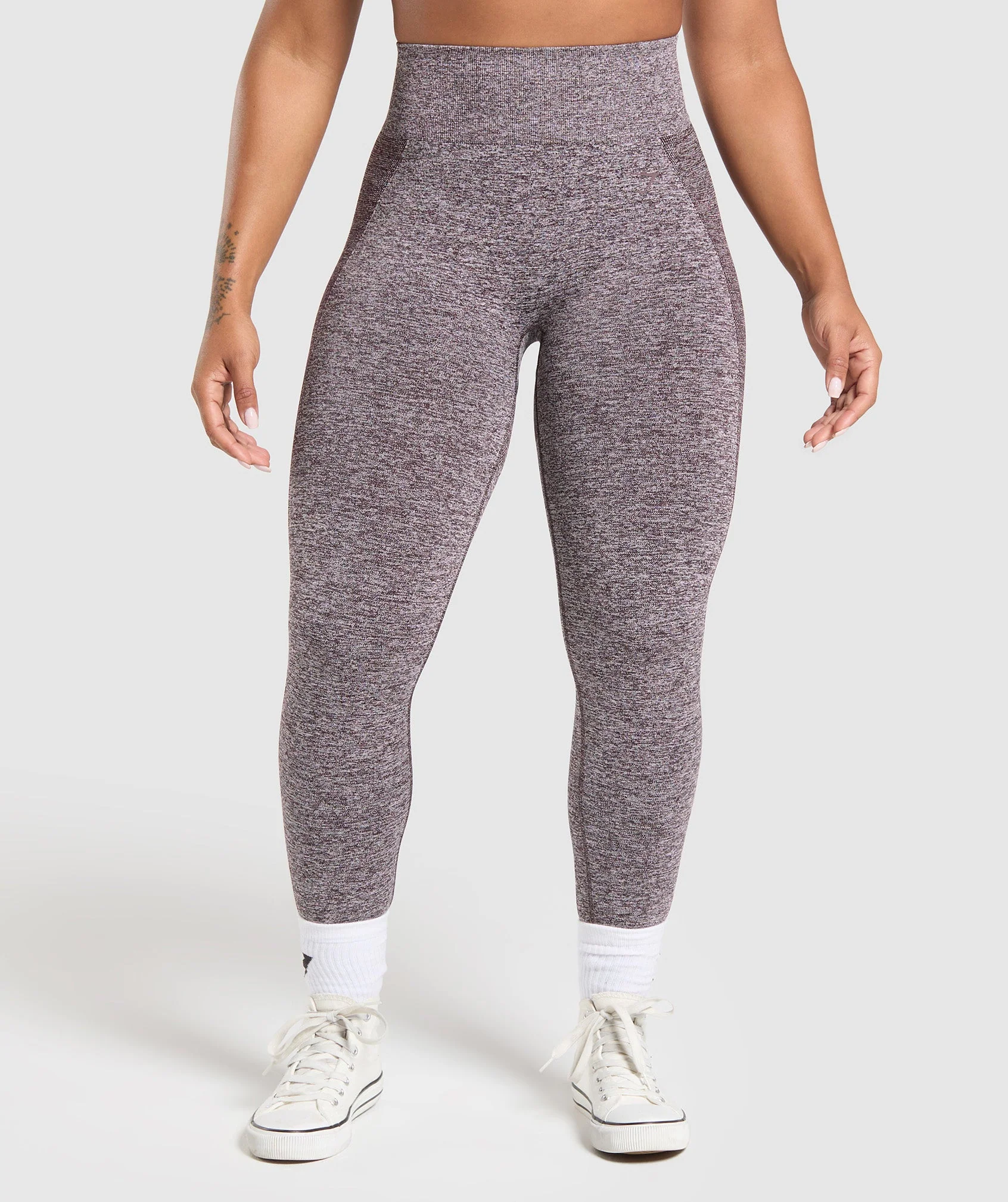 Gymshark Flex High Waisted Leggings - Plum Brown/White Marl