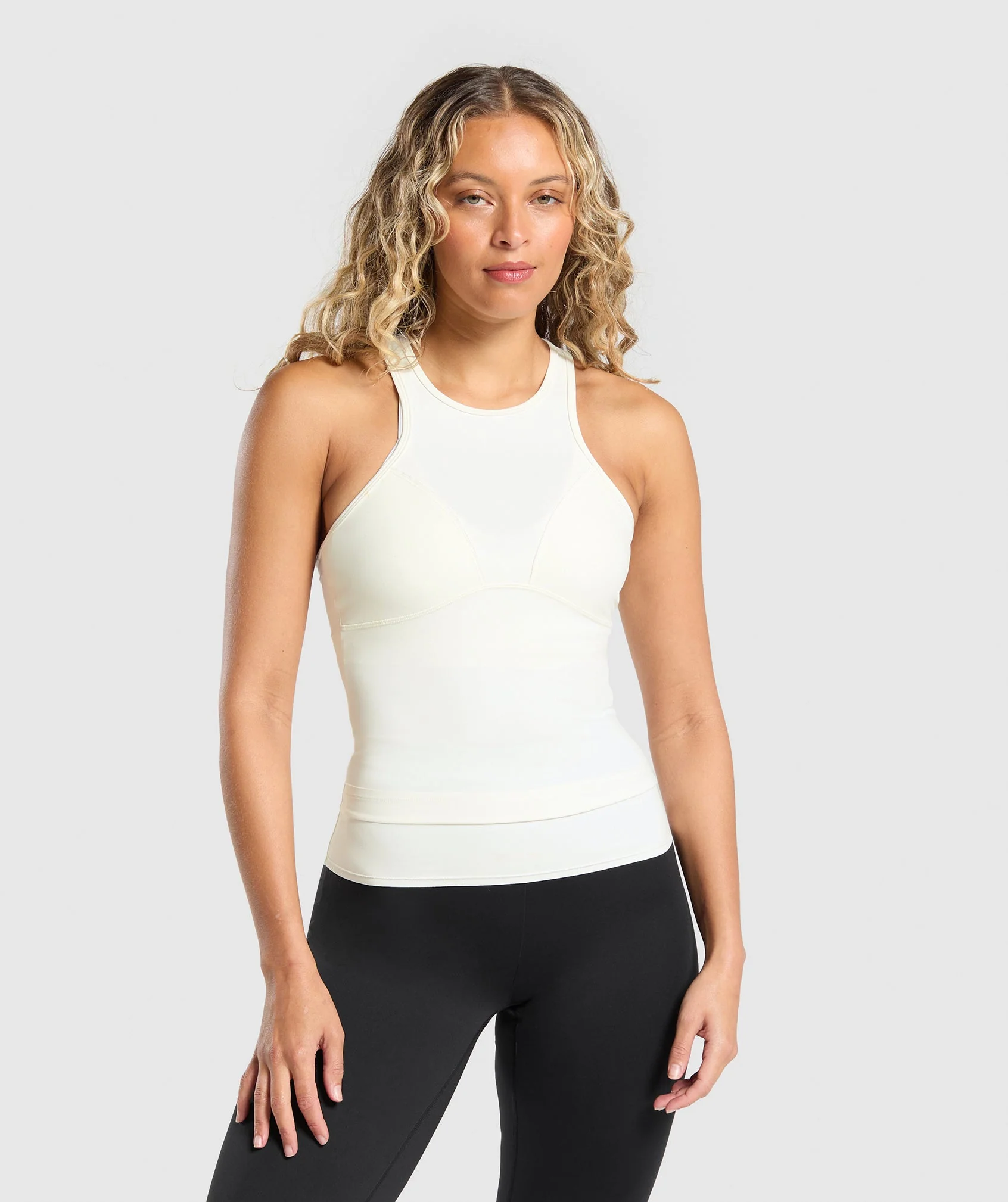 Gymshark Rest Day Luxe Racer Tank - Soft White