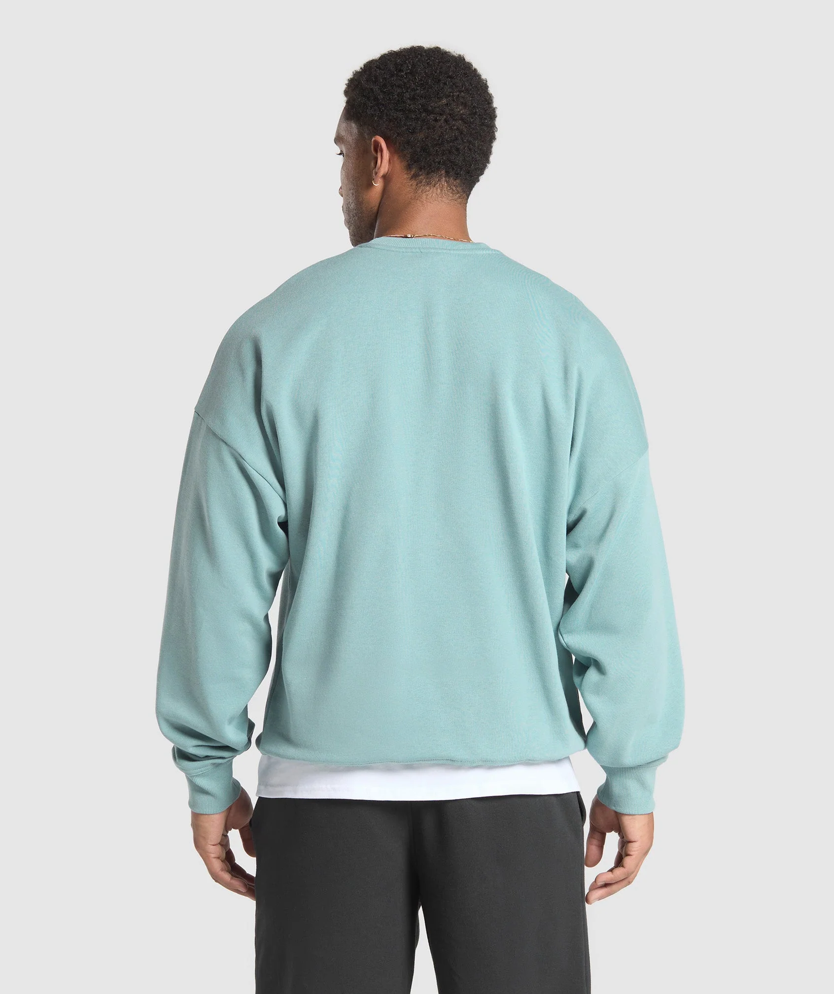 Gymshark Oversized Crest Crew - Rest Blue