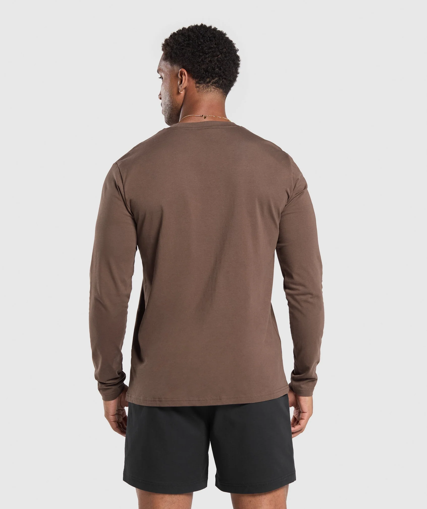 Gymshark Crest Long Sleeve T-Shirt - Walnut Brown