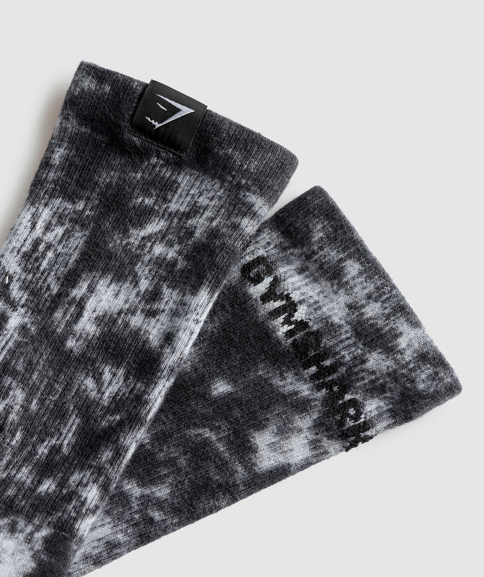 Gymshark Summer Tie Dye Crew Socks - Black/White