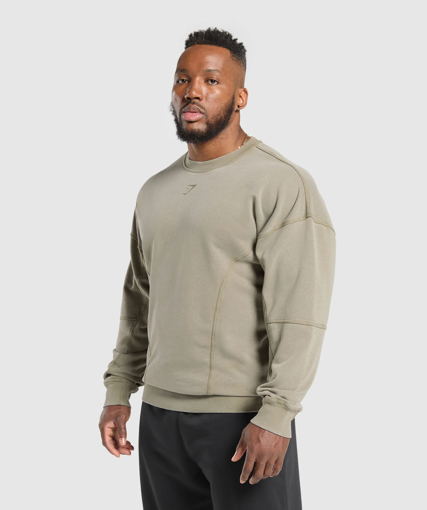 Gymshark Heritage Washed Crew - Utility Green