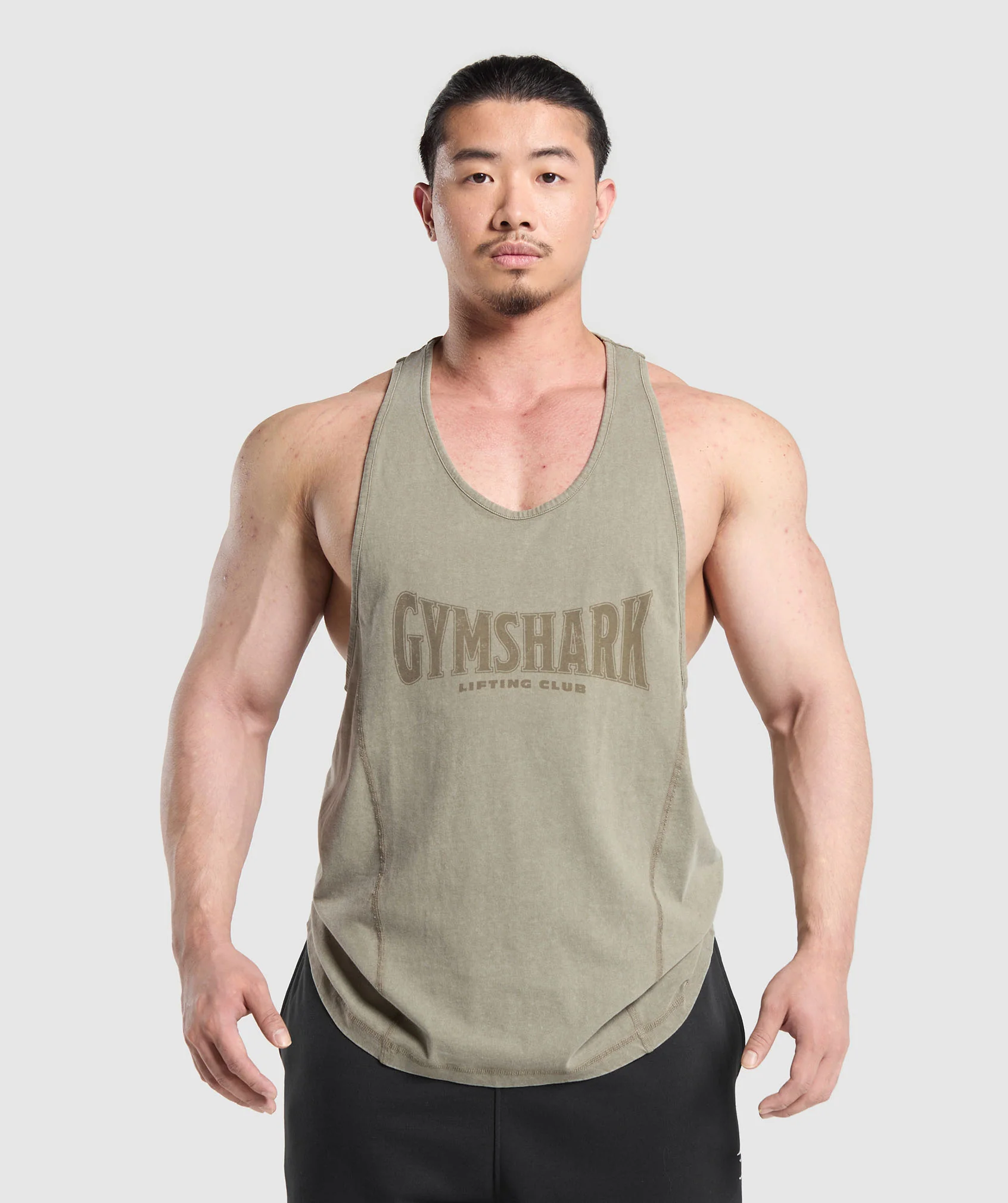 Gymshark Heritage Washed Stringer - Utility Green