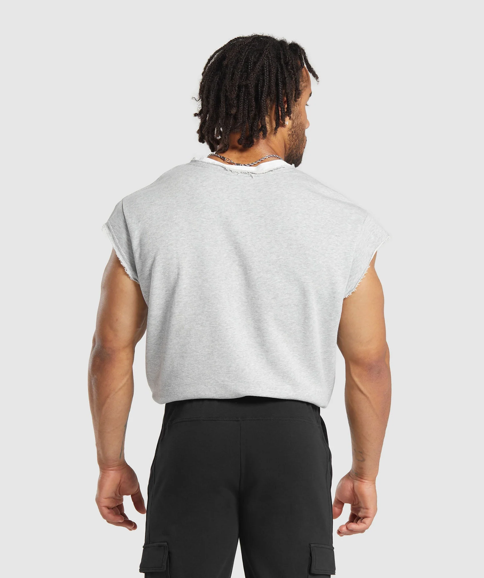 Gymshark Legacy Cap Sleeve Rag Top - Light Grey Core Marl