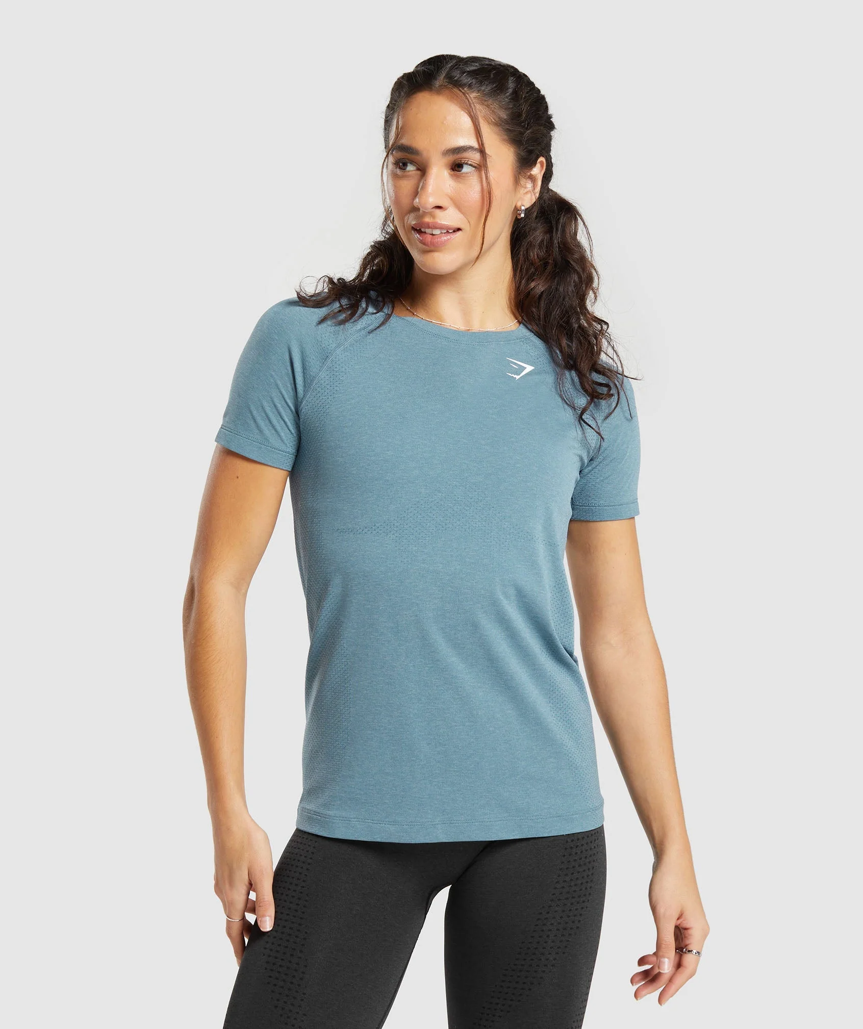 Gymshark Vital Seamless 2.0 Light T-Shirt - Faded Blue Marl