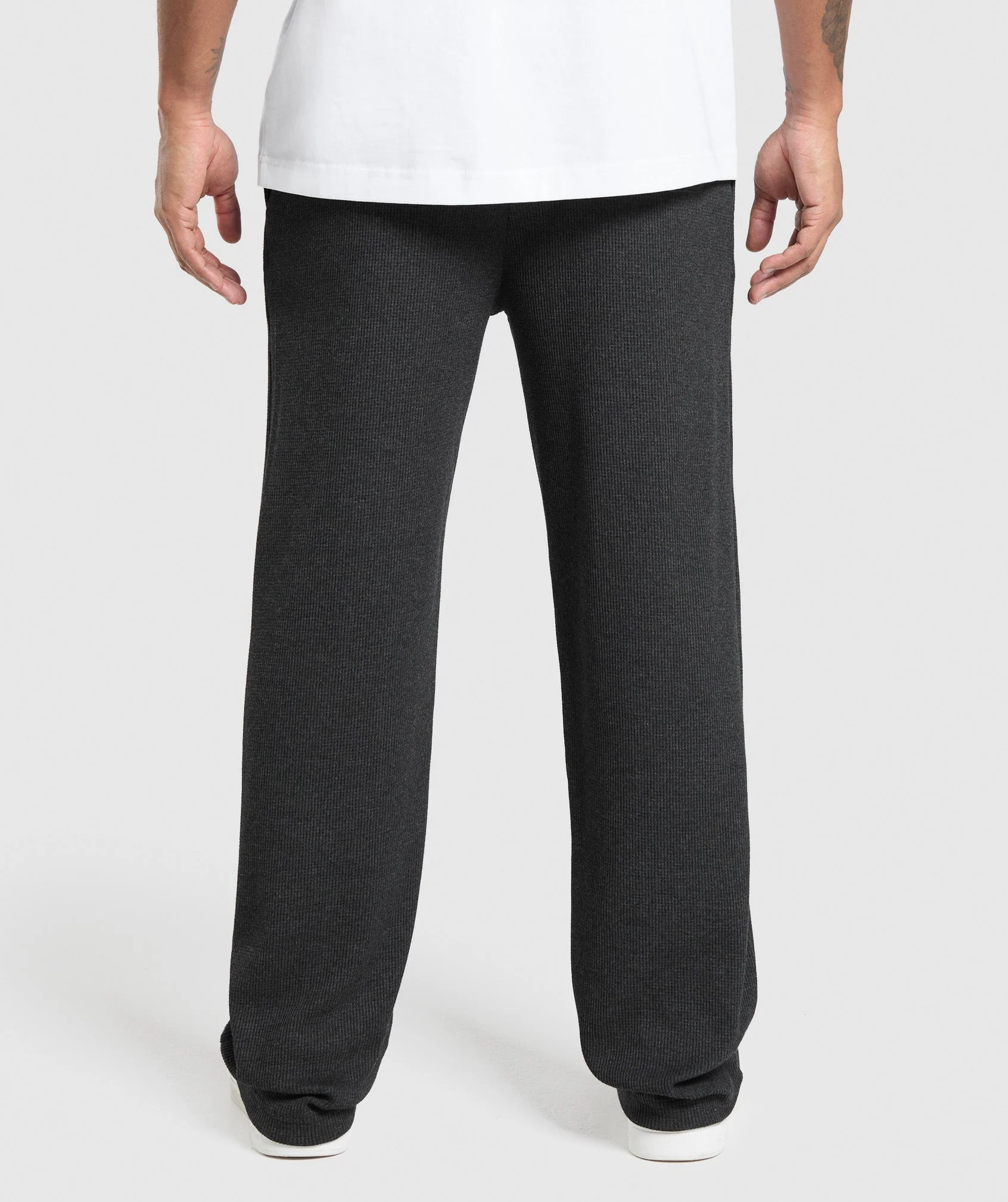 Gymshark Waffle Straight Leg Joggers - Black