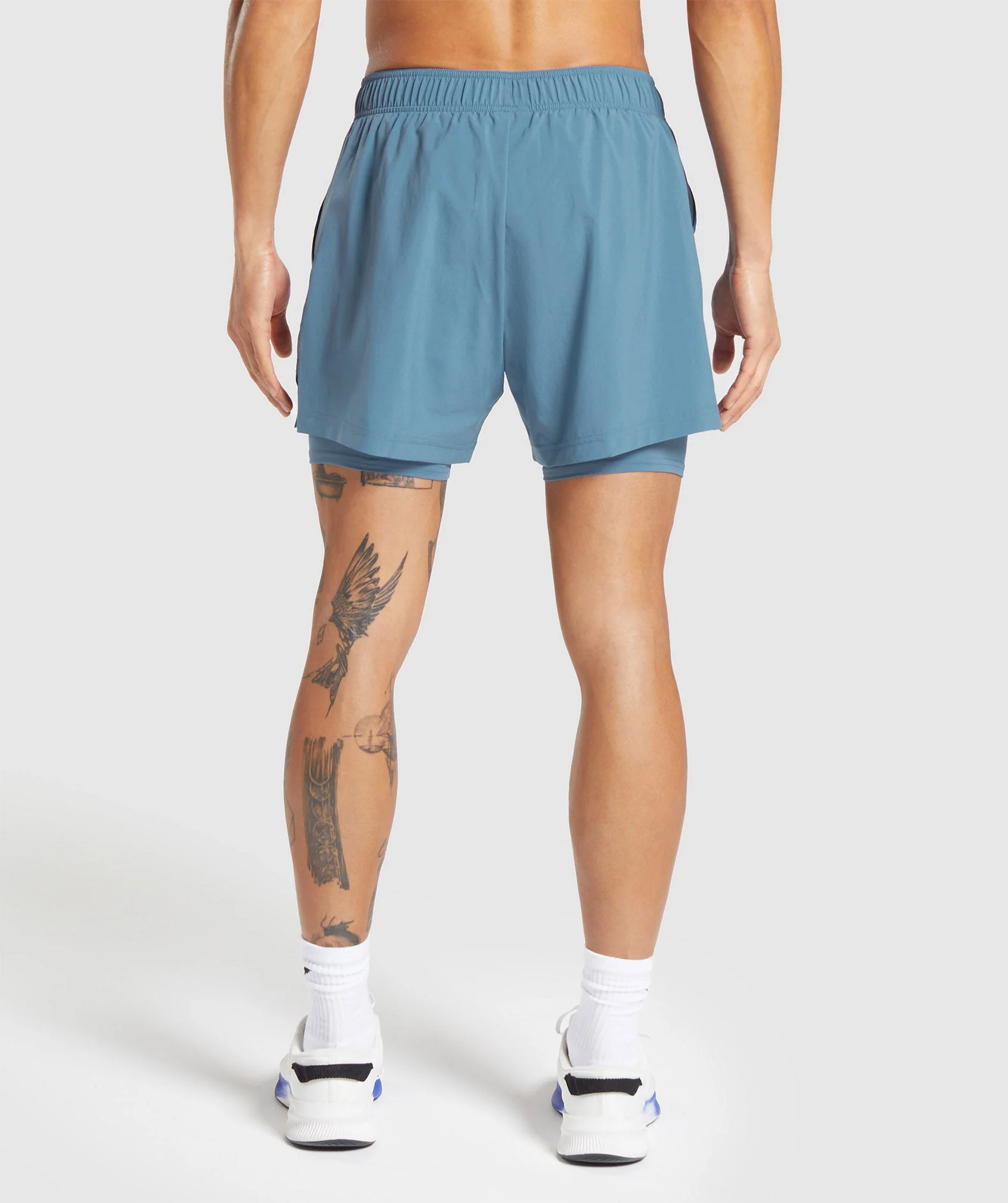 Gymshark Sport 5 2 in 1 Shorts - Faded Blue/Faded Blue