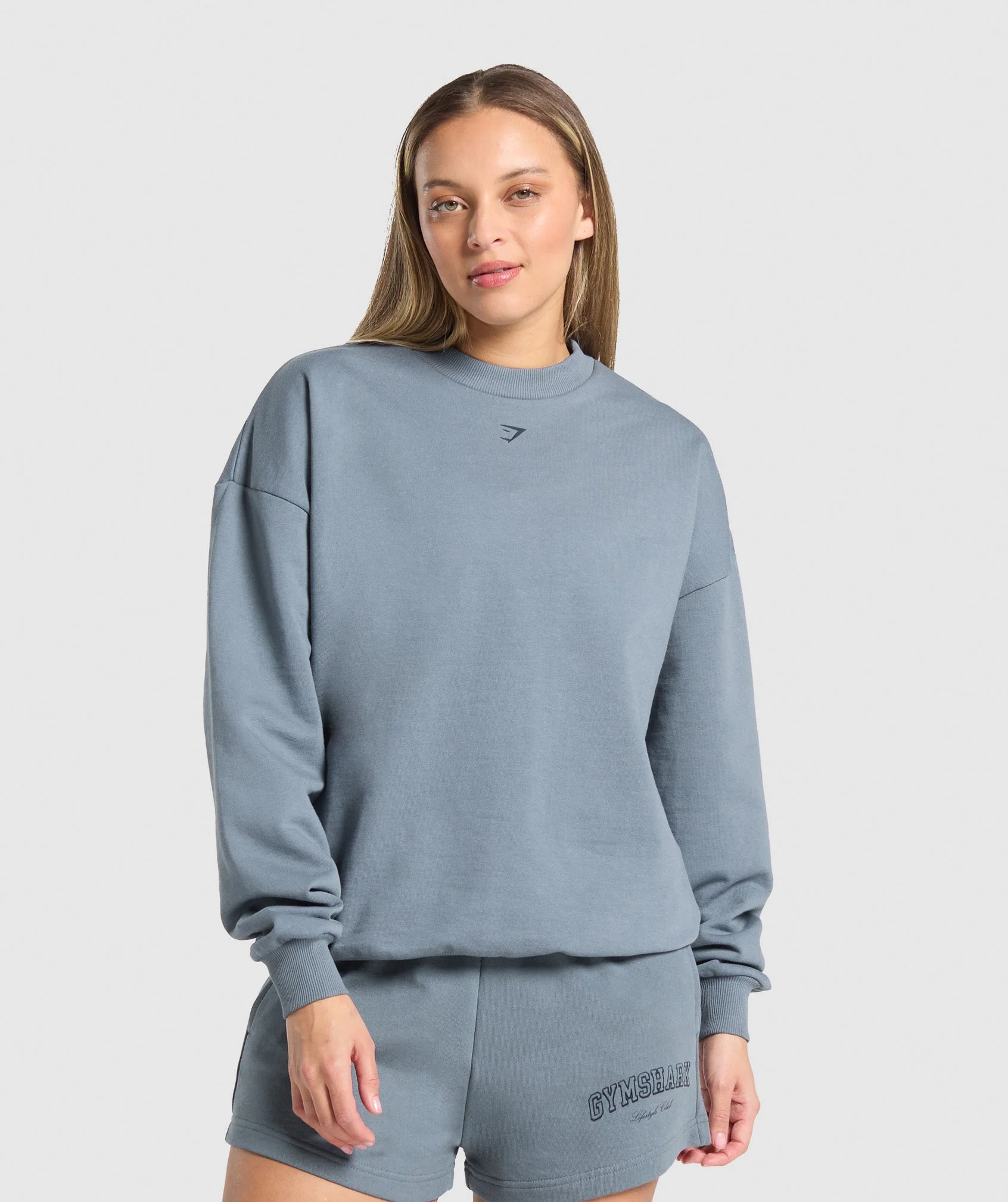 Gymshark Campus Classics Graphic Sweatshirt - Iron Blue