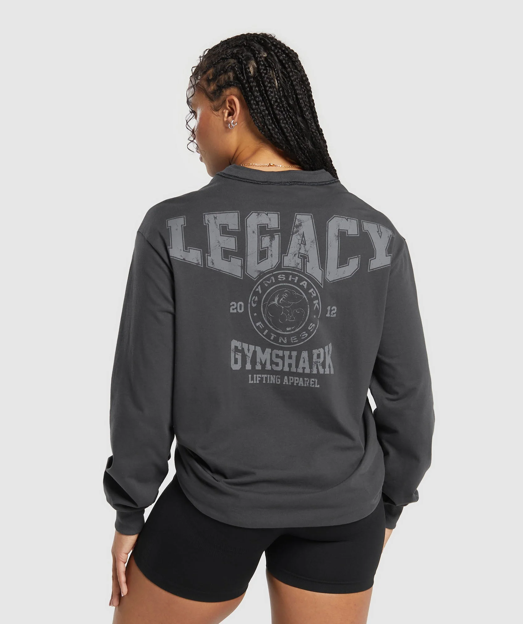 Gymshark Legacy Long Sleeve Top - Asphalt Grey