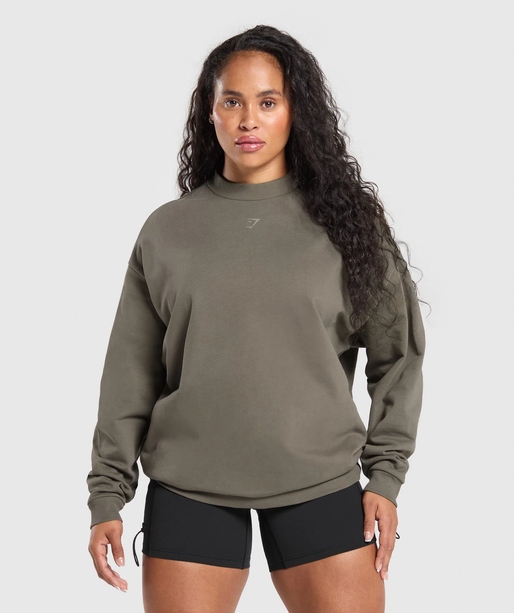 Gymshark Campus Classics Graphic Sweatshirt - Camo Brown
