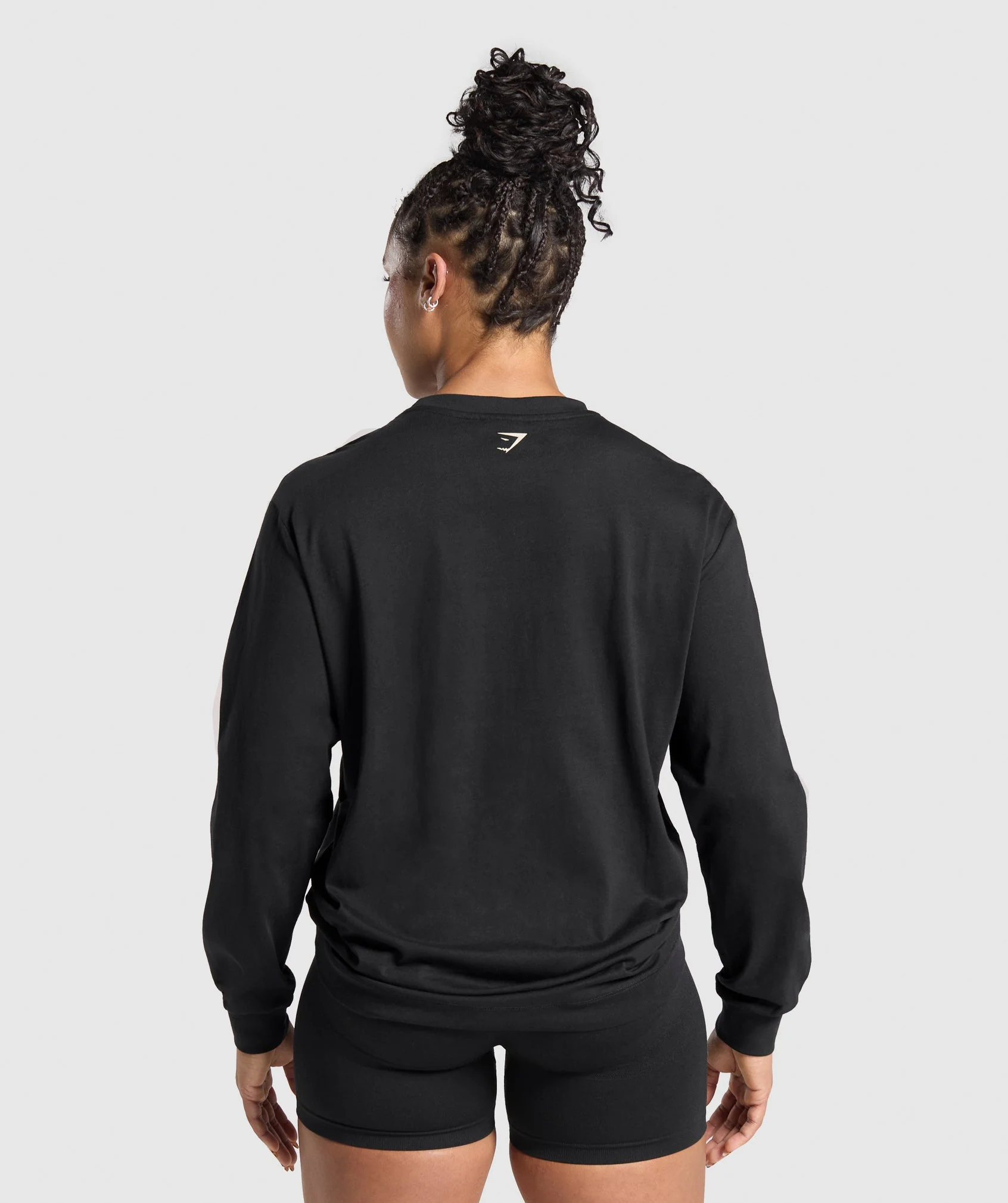 Gymshark Lifting Essentials Graphic Long Sleeve Top - Black