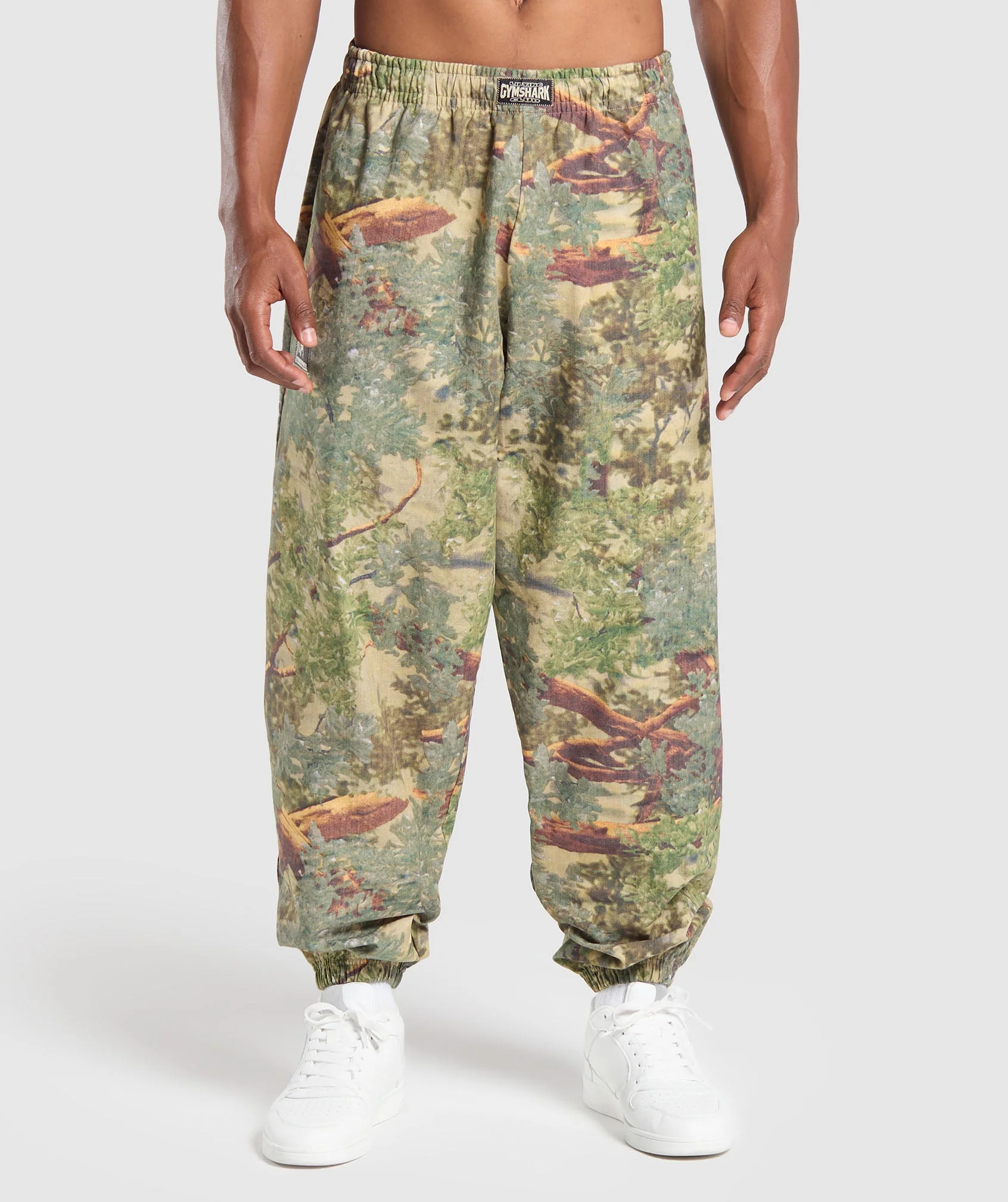 Gymshark Lifting Oversized Printed Woven Pants - Sand Beige