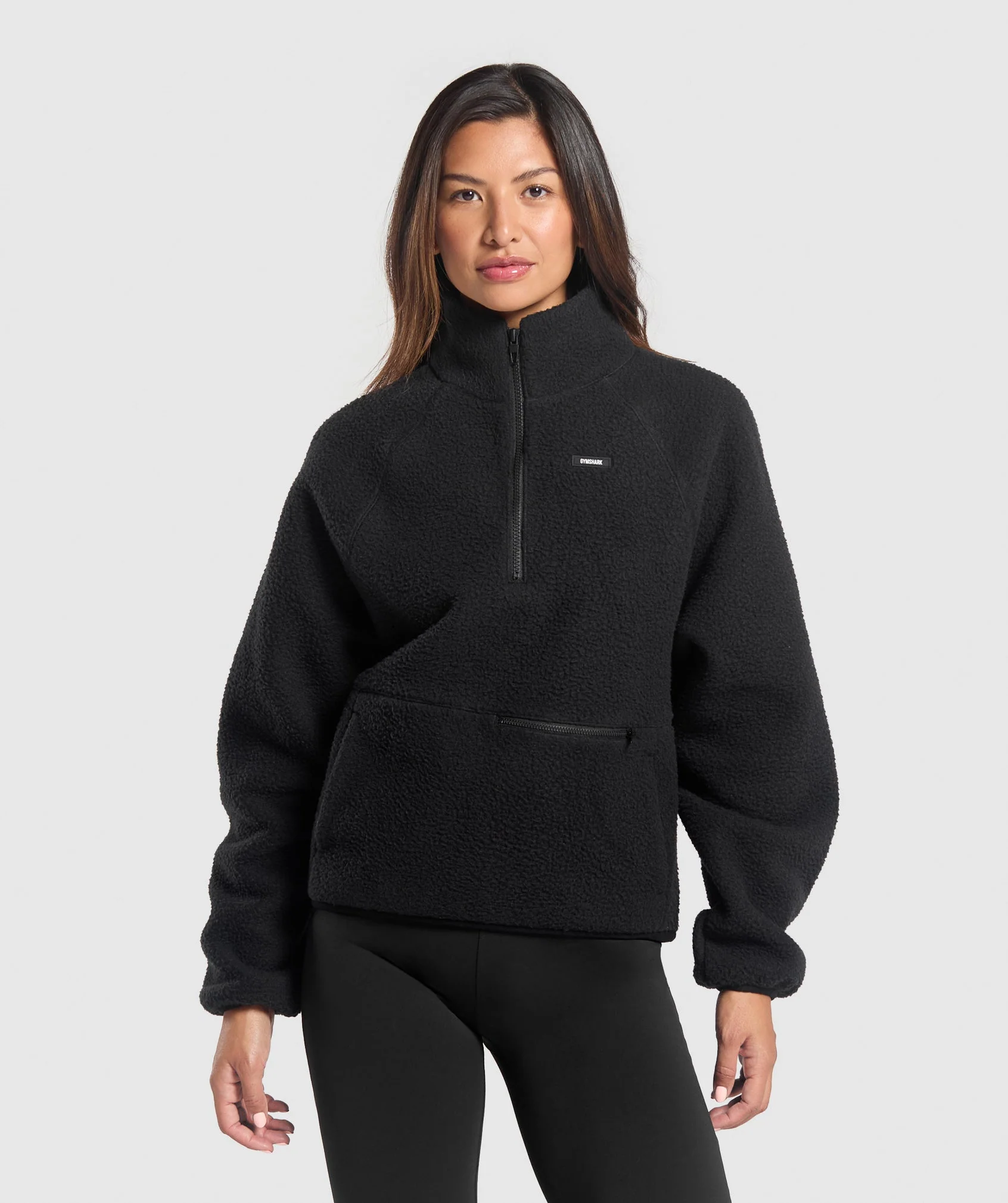 Gymshark Sherpa 1/4 Zip - Black