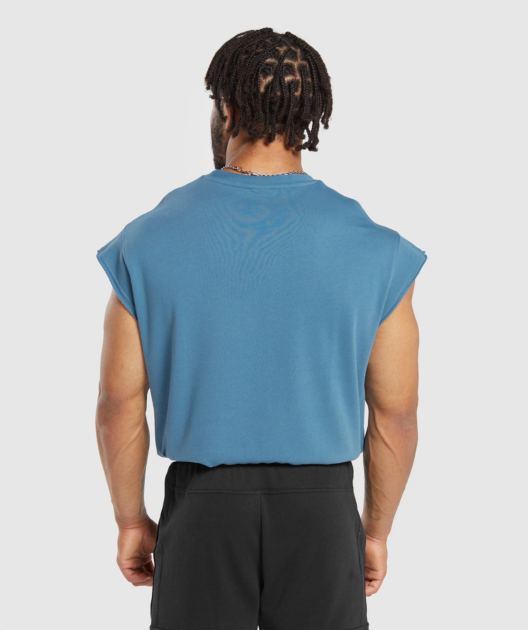 Gymshark Super Natural Cut Off Tank - Faded Blue