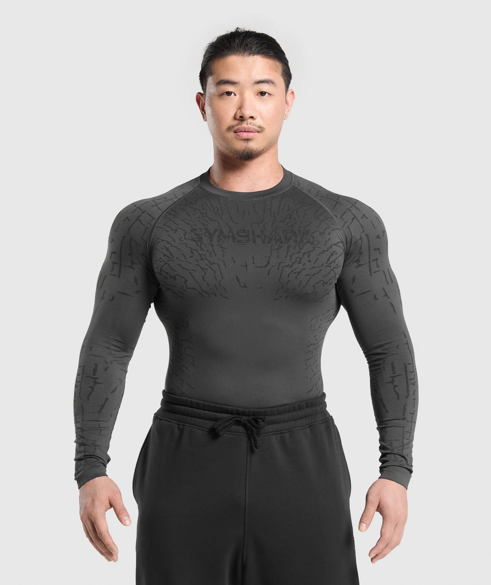 Gymshark Tectonic Long Sleeve T-Shirt - Asphalt Grey/Black