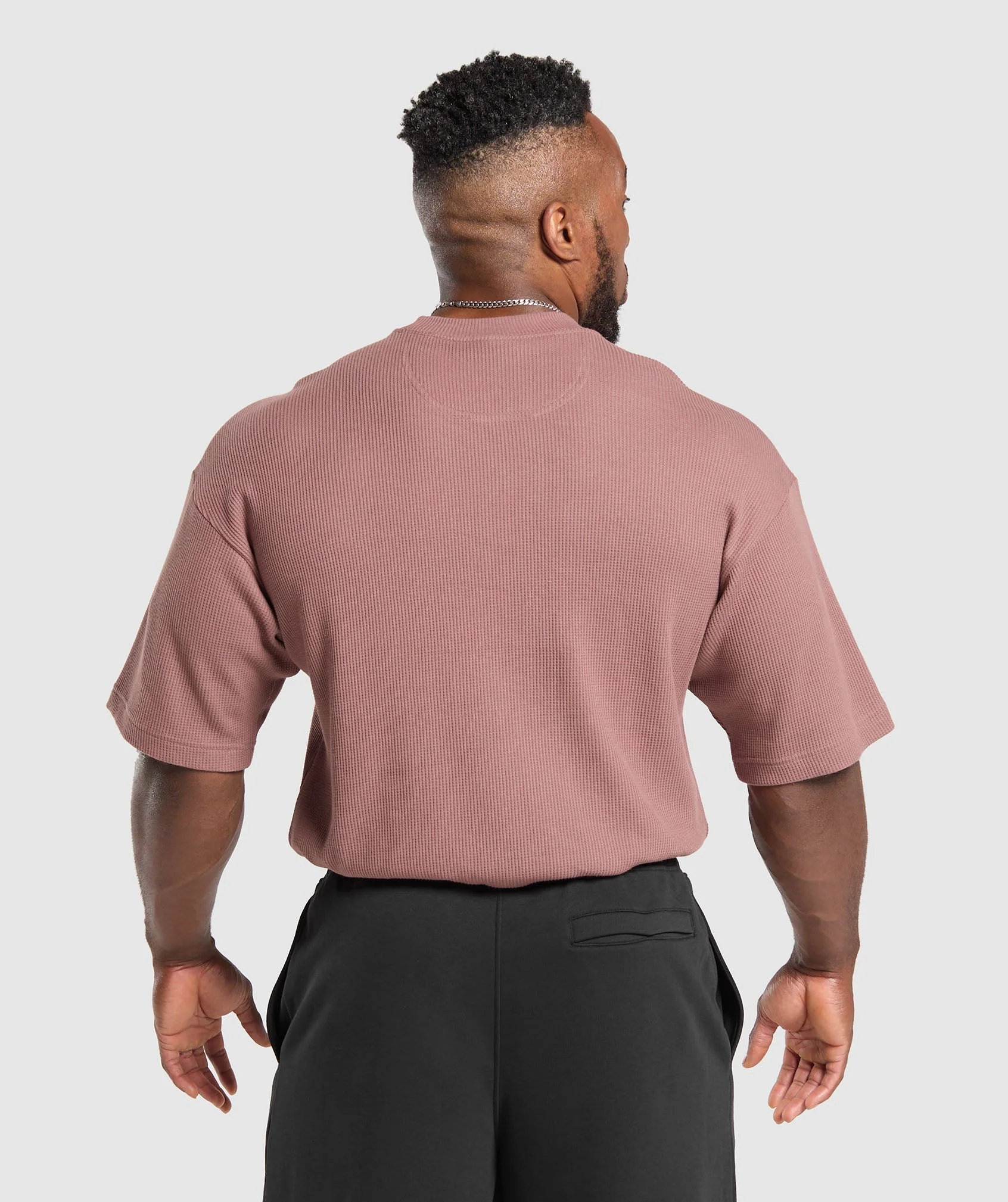 Gymshark Waffle Oversized T-Shirt - Brick Brown