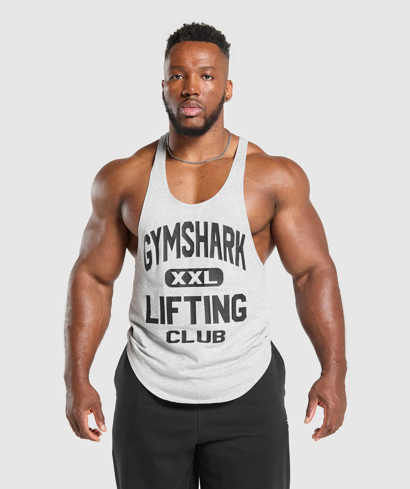 Gymshark XXL Graphic Stringer - Light Grey Core Marl