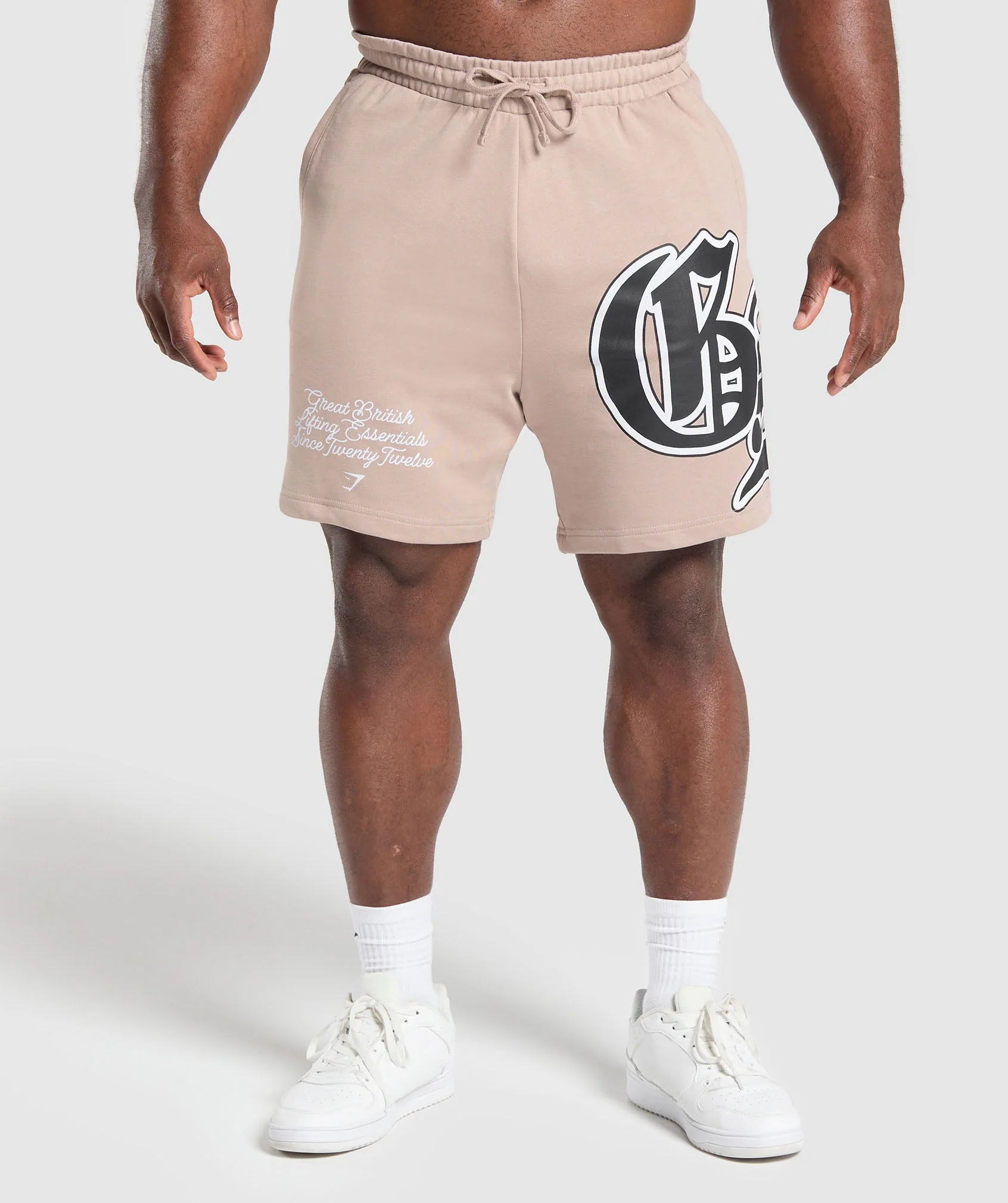 Gymshark Varsity Graphic Shorts - Stone Pink