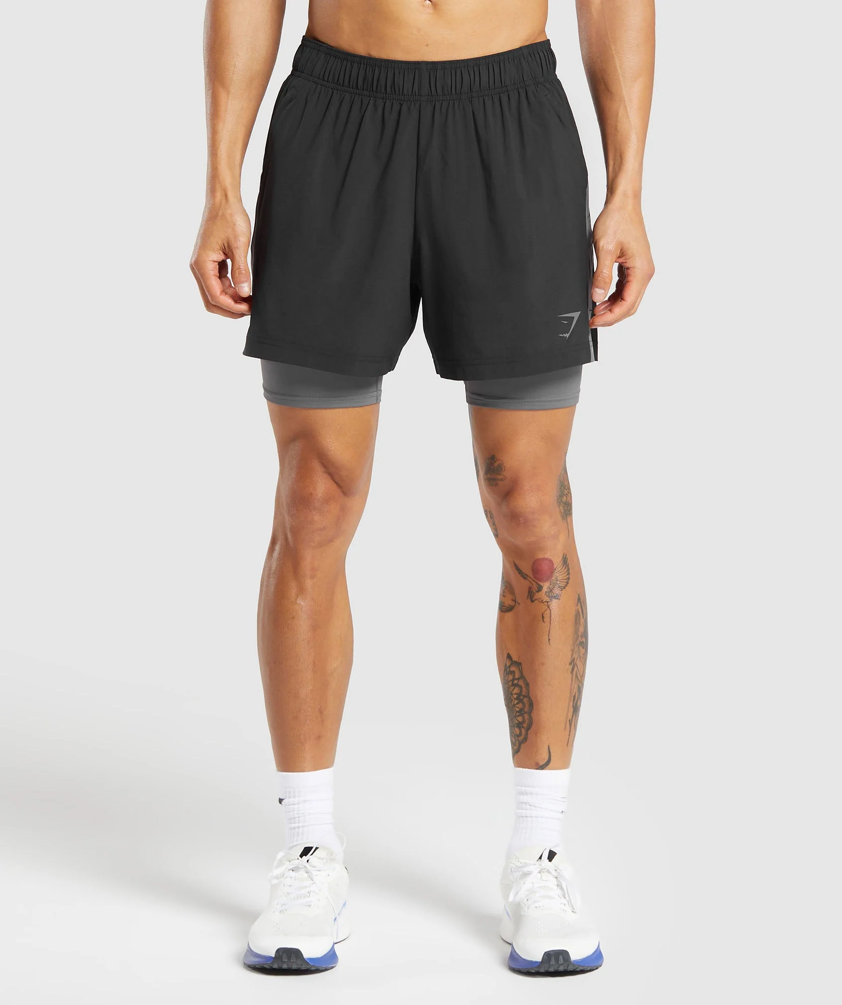 Gymshark Sport 5 2 in 1 Shorts - Black/Dark Grey