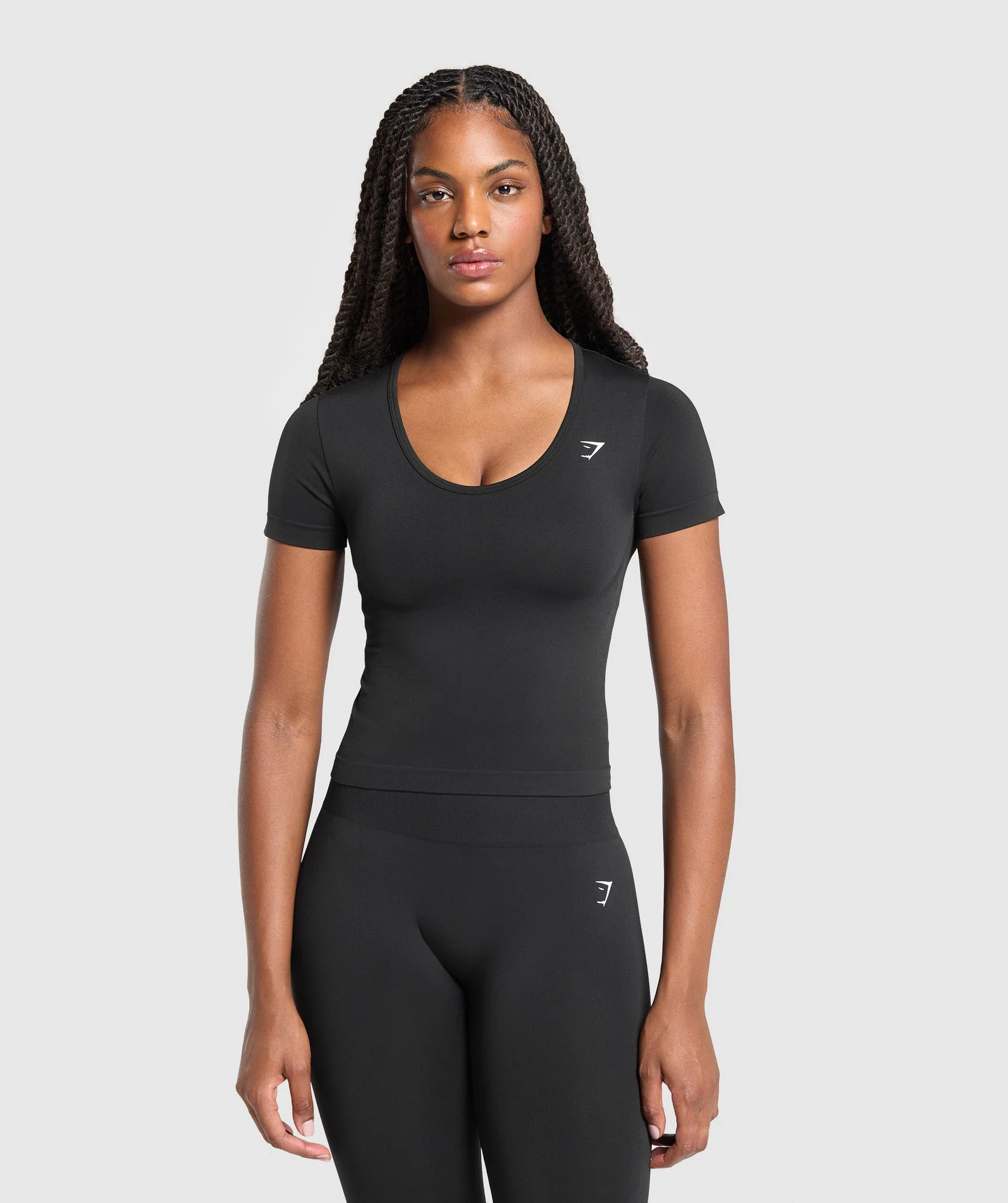 Gymshark Everyday Seamless Tight Fit Crew Neck Tee - Black