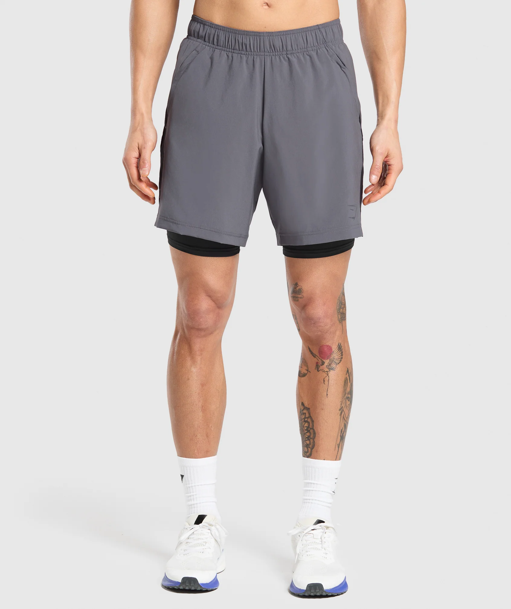 Gymshark Sport 7 2 in 1 Shorts - Dark Grey/Black