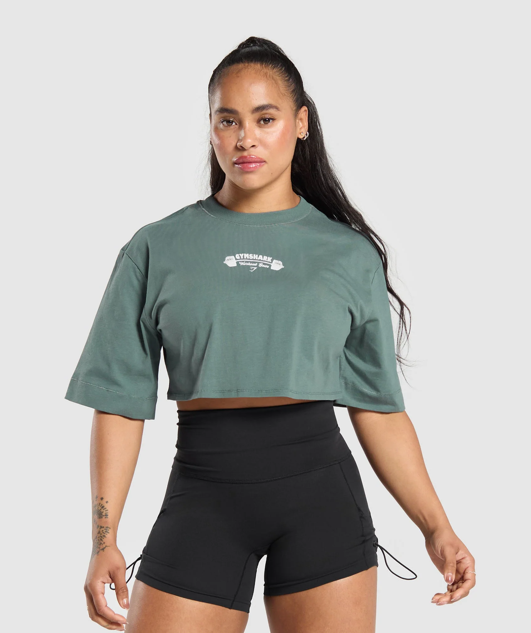 Gymshark Workout Gear Crop Top - Cargo Teal