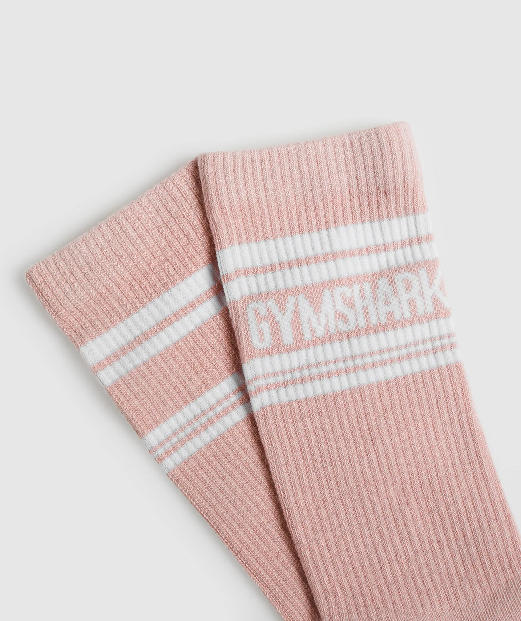 Gymshark Stripe Crew Single - Light Pink/White