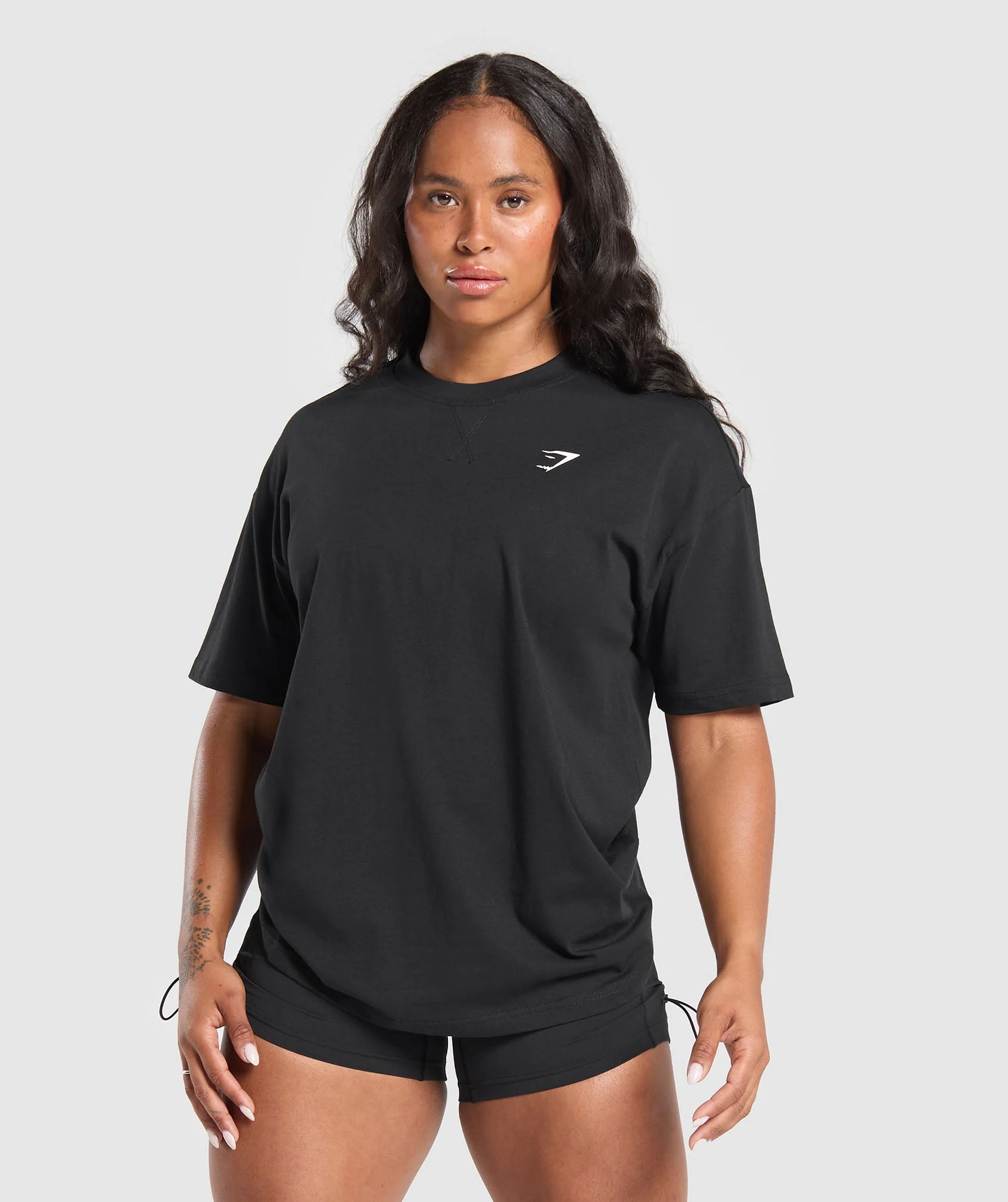Gymshark Adapt Camo Graphic Oversized Top - Black