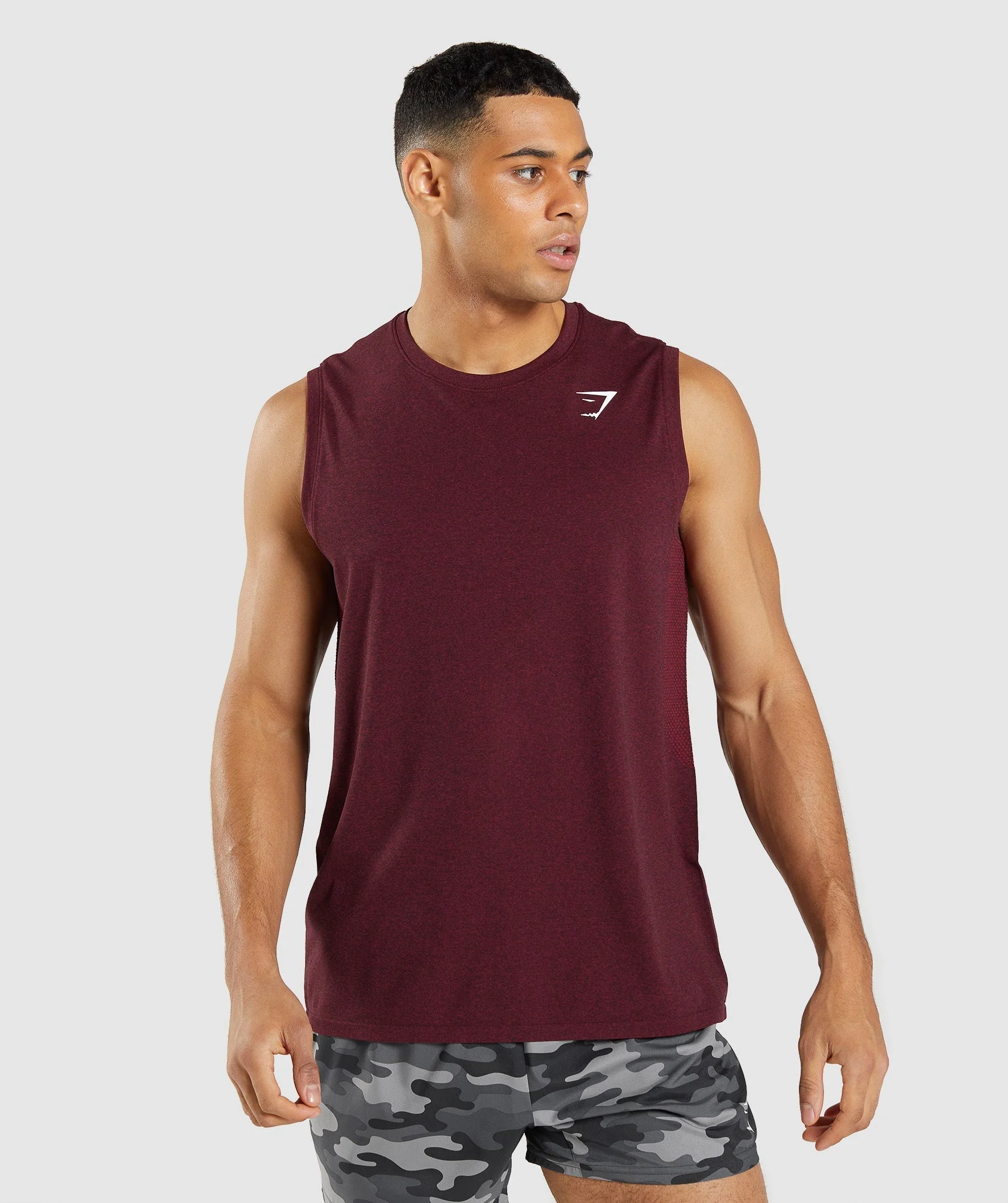 Gymshark Arrival Seamless Tank - Burgundy Red Marl