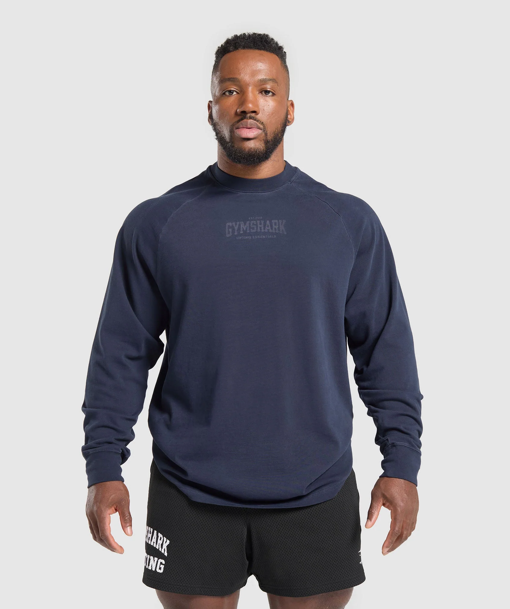 Gymshark Heavyweight Long Sleeve T-Shirt - Heavy Blue/Wash