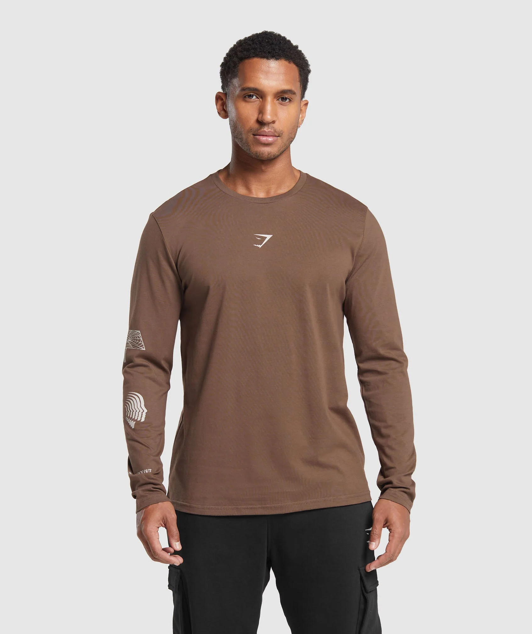 Gymshark Hybrid Wellness Long Sleeve T-Shirt - Penny Brown