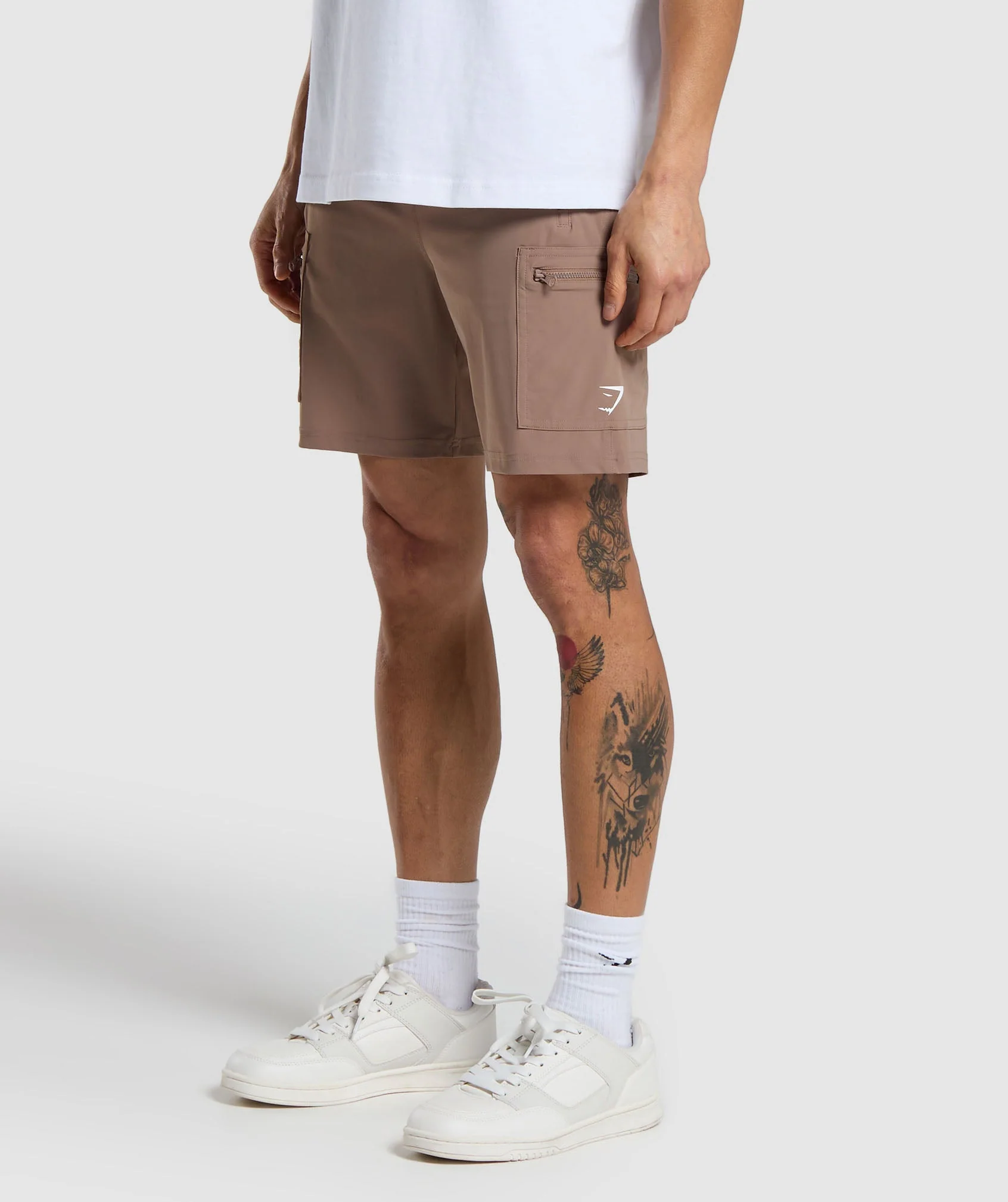 Gymshark Rest Day 6 Cargo Shorts - Mocha Mauve