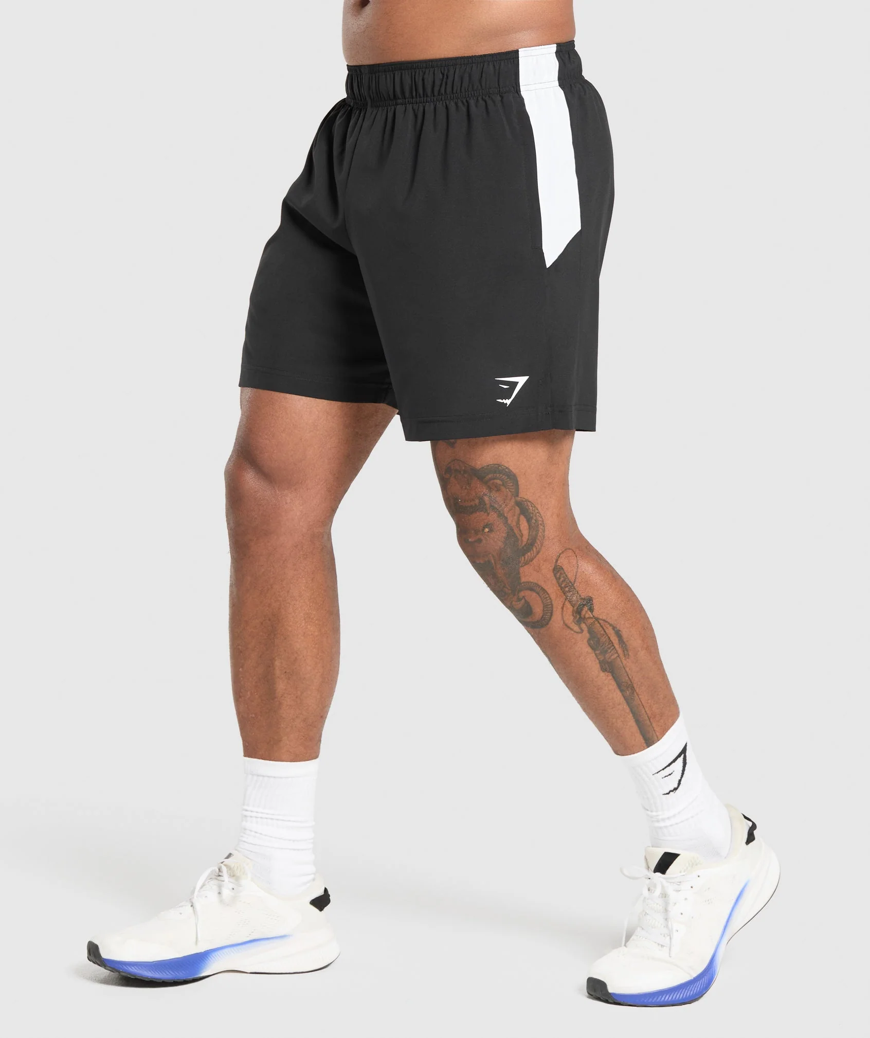 Gymshark Sport Panel 7 Shorts - Black/White