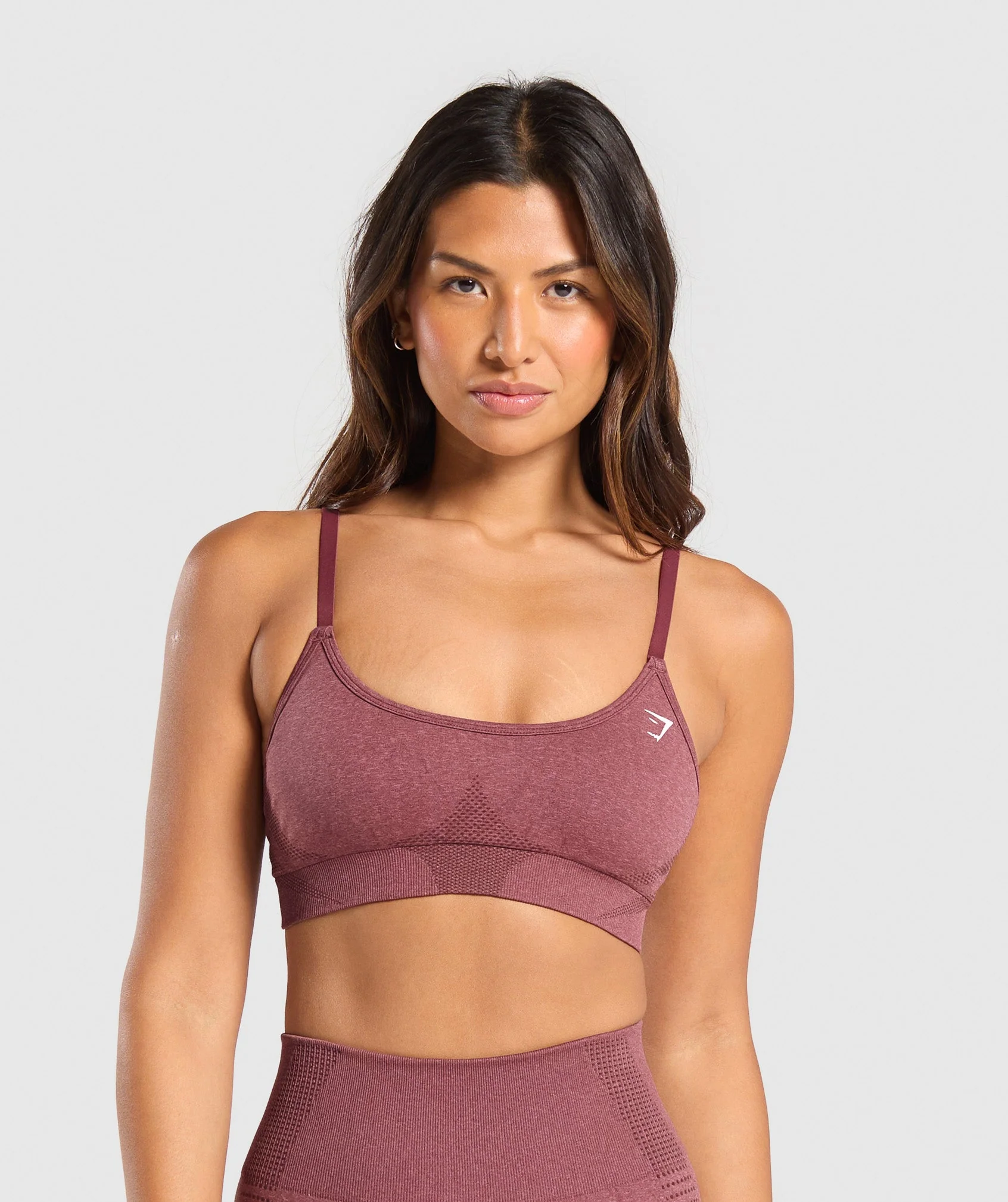 Gymshark Vital Seamless Sports Bra - Burgundy Pink /Marl