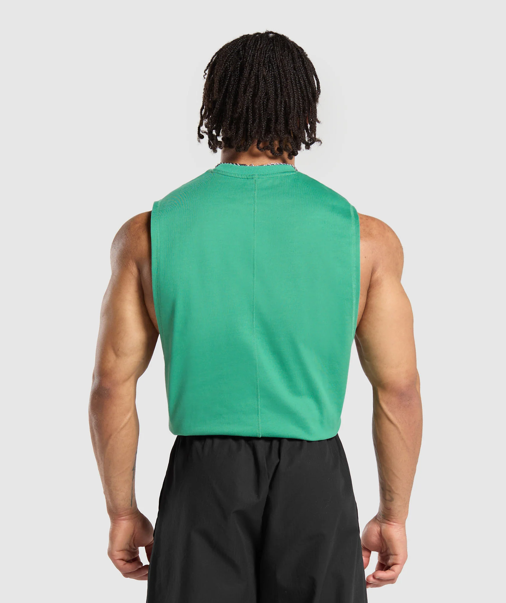 Gymshark Premium Lifting Boxy Cut Off Tank - Lagoon Green