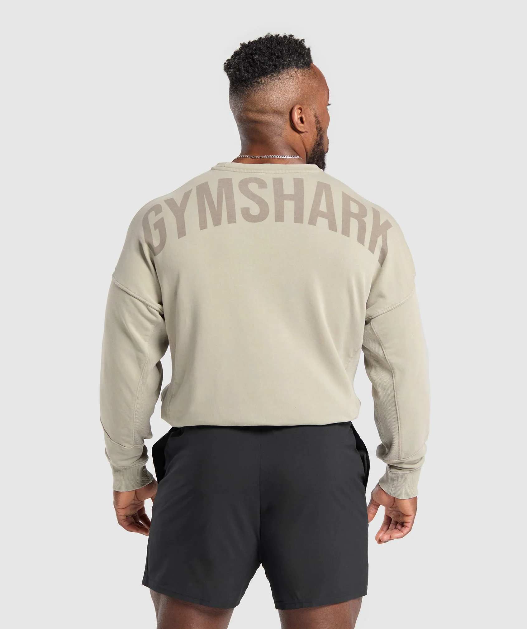 Gymshark Power Washed Crew - Ecru Brown