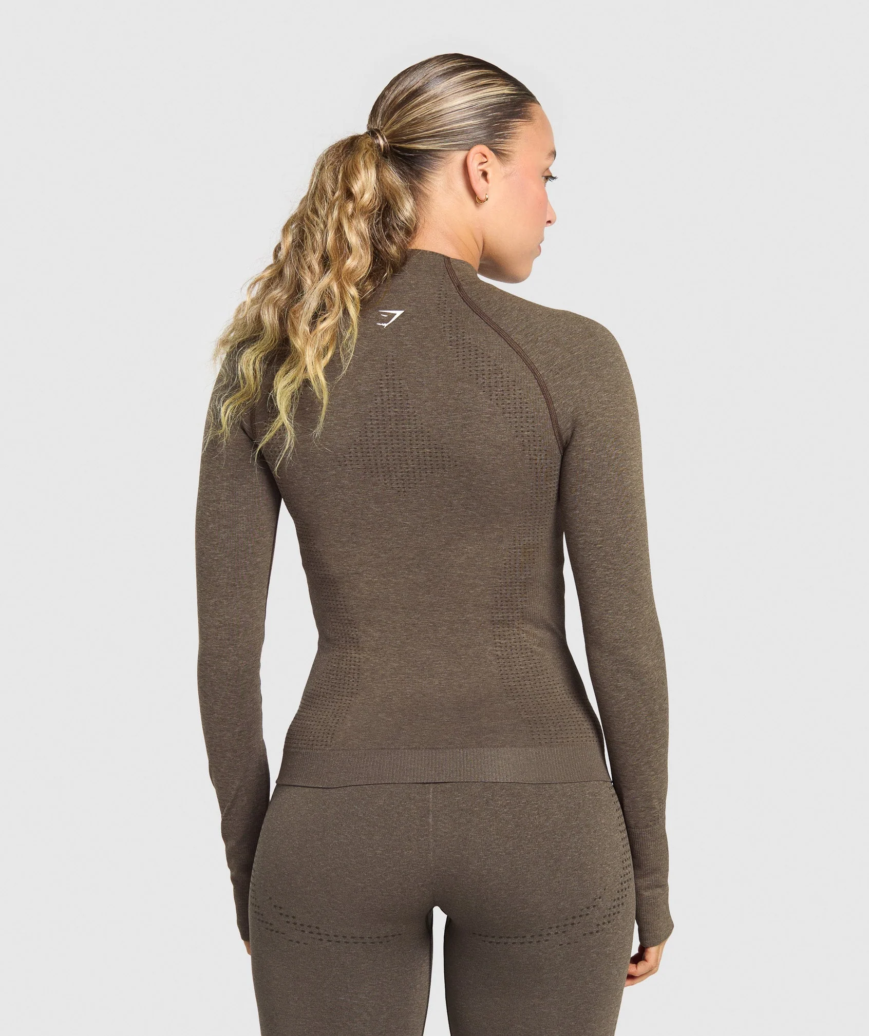 Gymshark Vital Seamless 2.0 Tight Tracktop - Penny Brown Marl