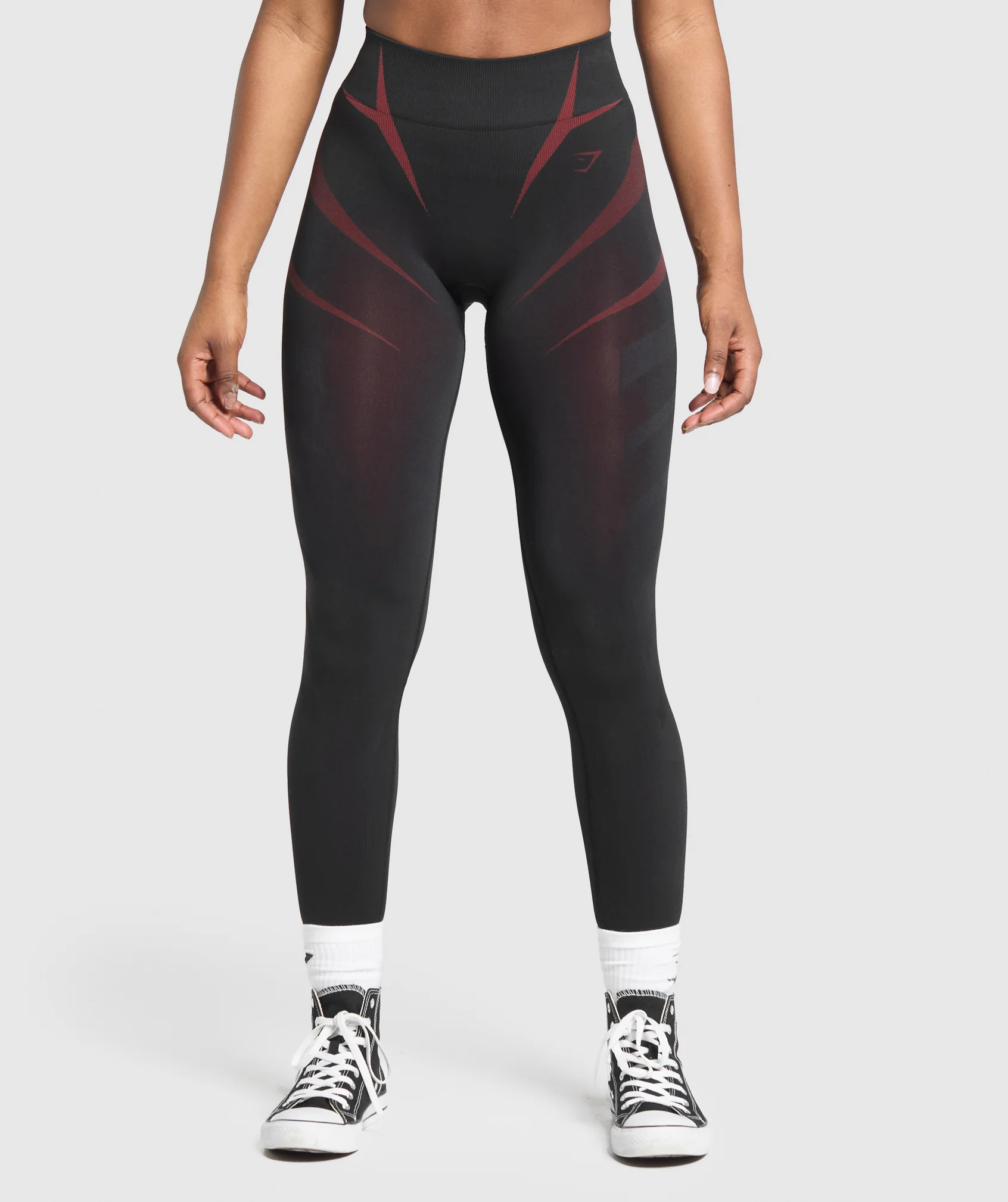 Gymshark Apex Lift Seamless Leggings - Black/Reps Red