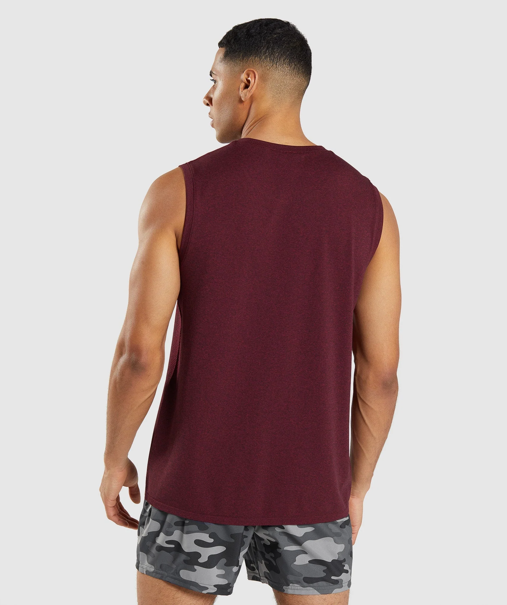 Gymshark Arrival Seamless Tank - Burgundy Red Marl