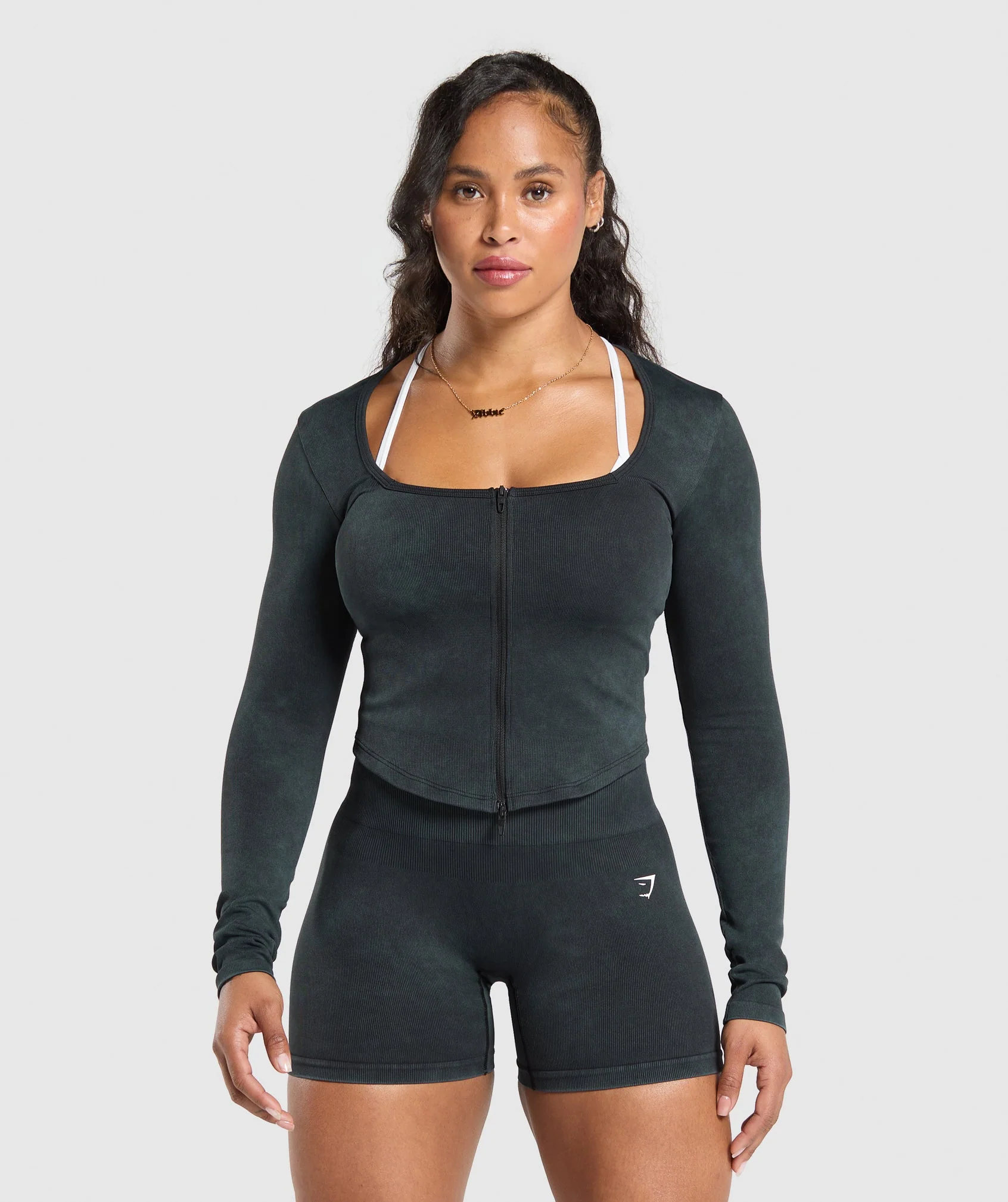 Gymshark Gains Seamless Zip Up - Black
