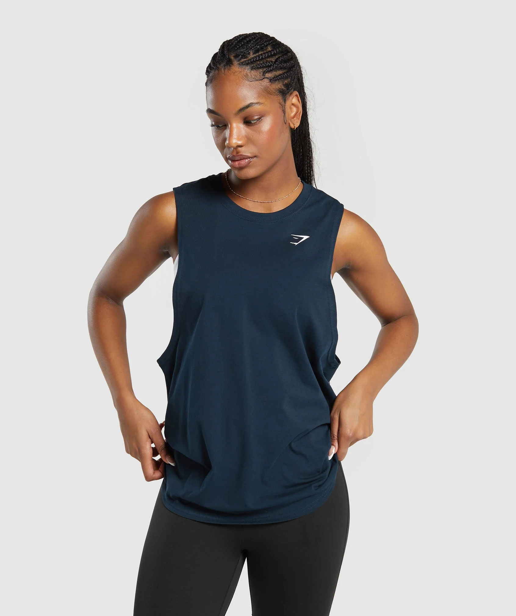 Gymshark Training Drop Arm Tank - Navy