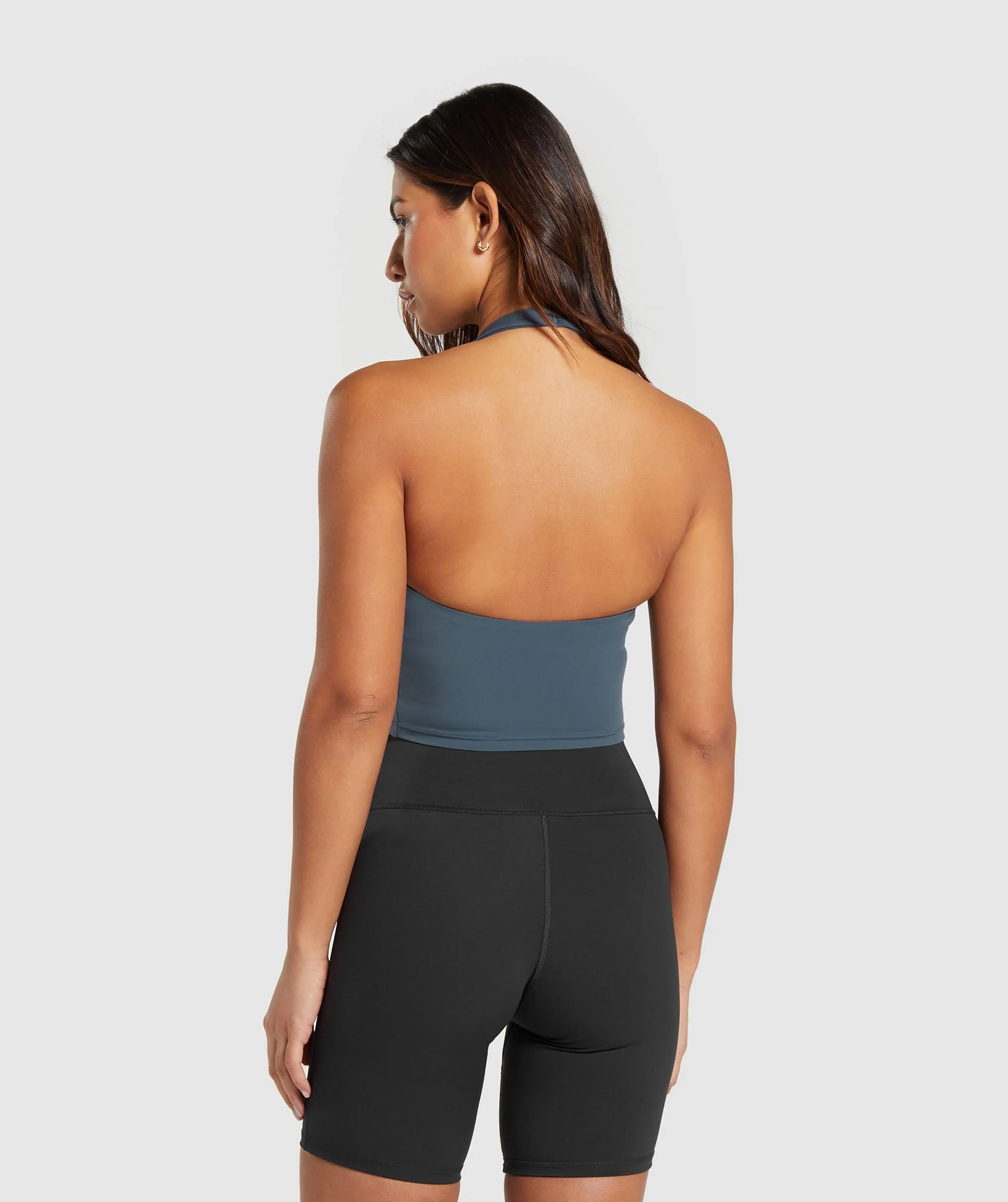 Gymshark Halter Neck Cami with Shelf - Titanium Blue