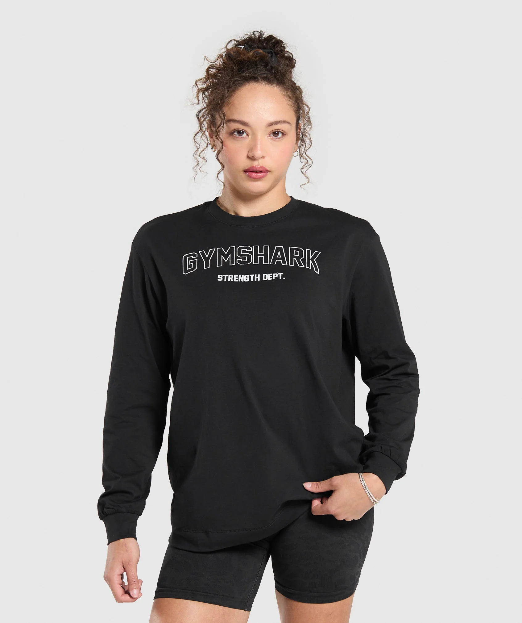 Gymshark Strength Department Long Sleeve Skater - Black